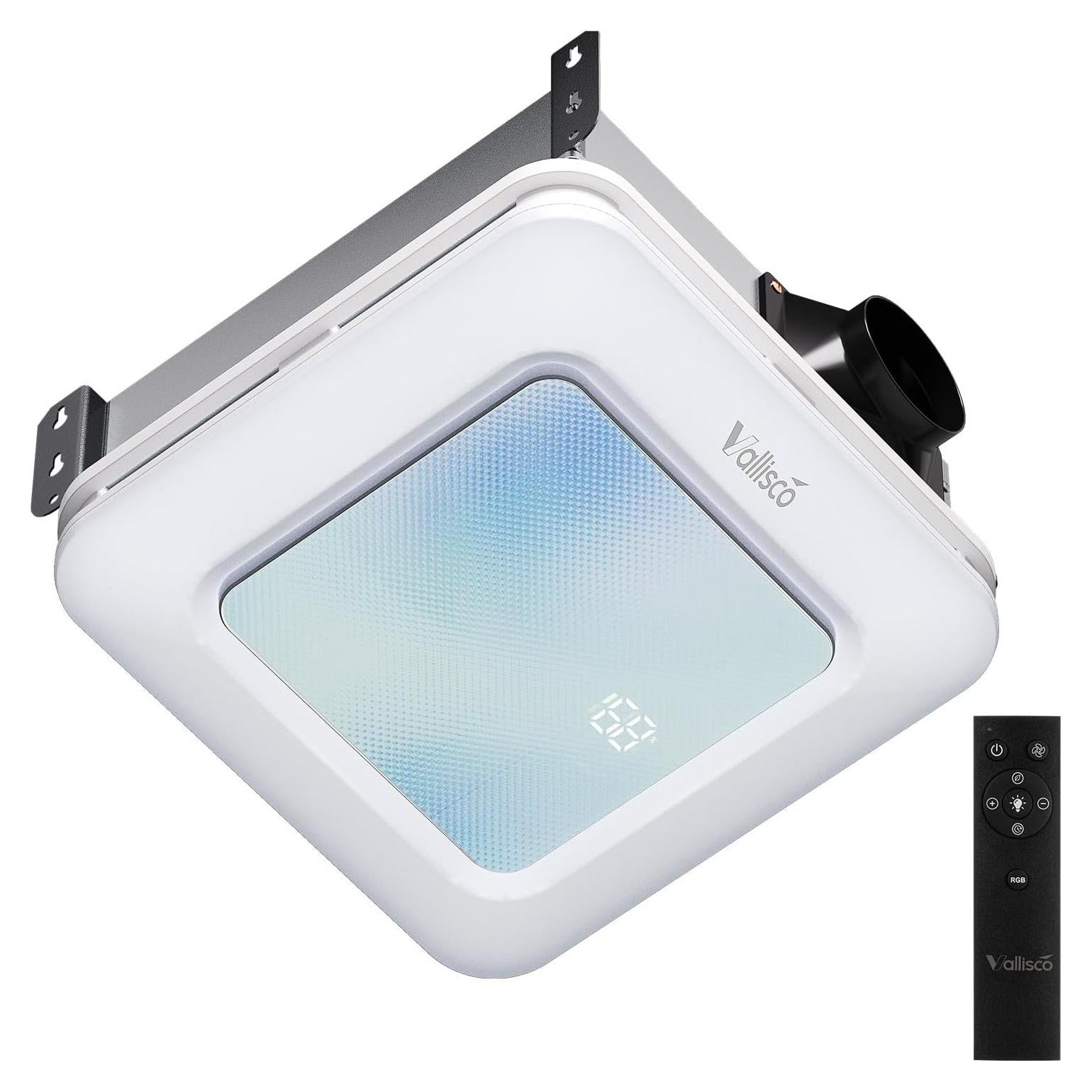 Ventilador Extractor de Baño VallisCo con Luz y Sensores