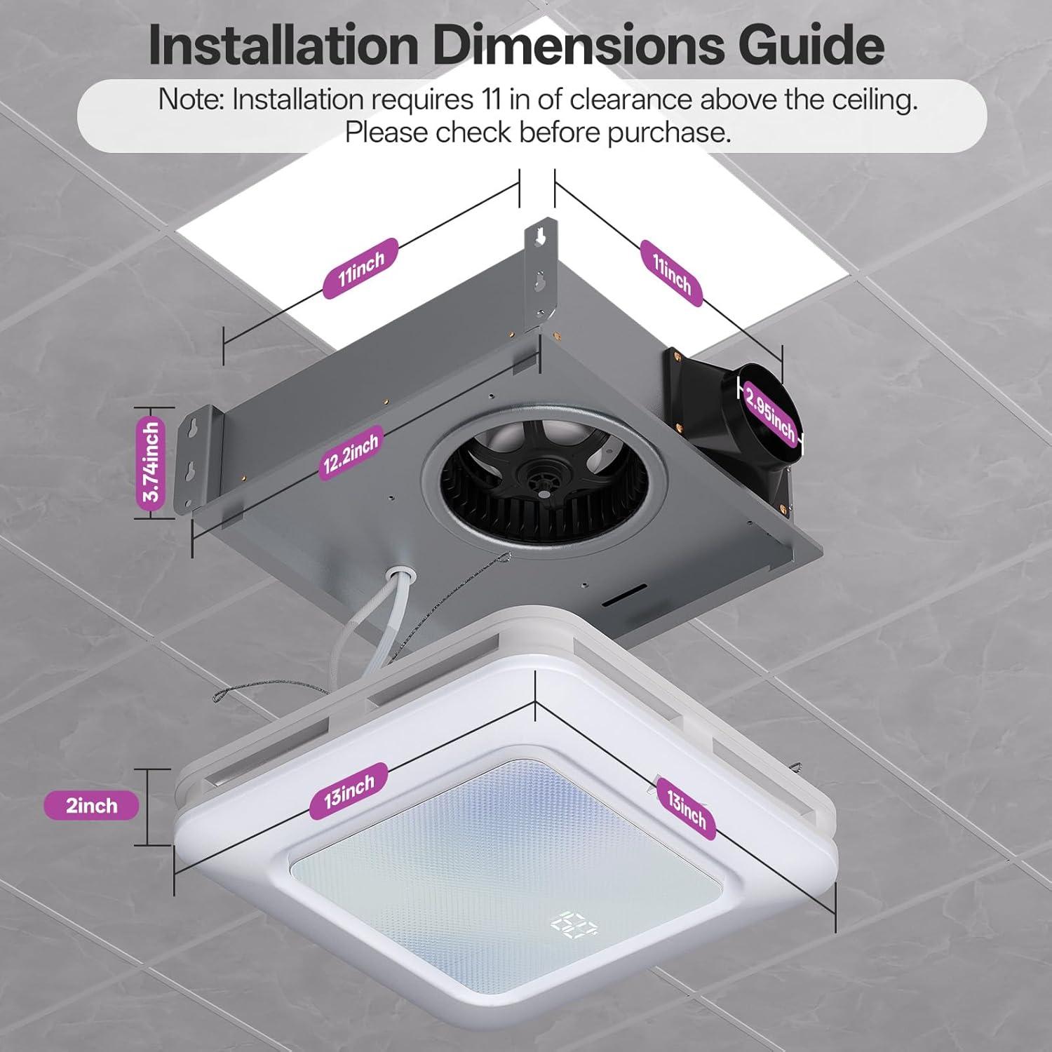 Ventilador Extractor de Baño VallisCo con Luz y Sensores