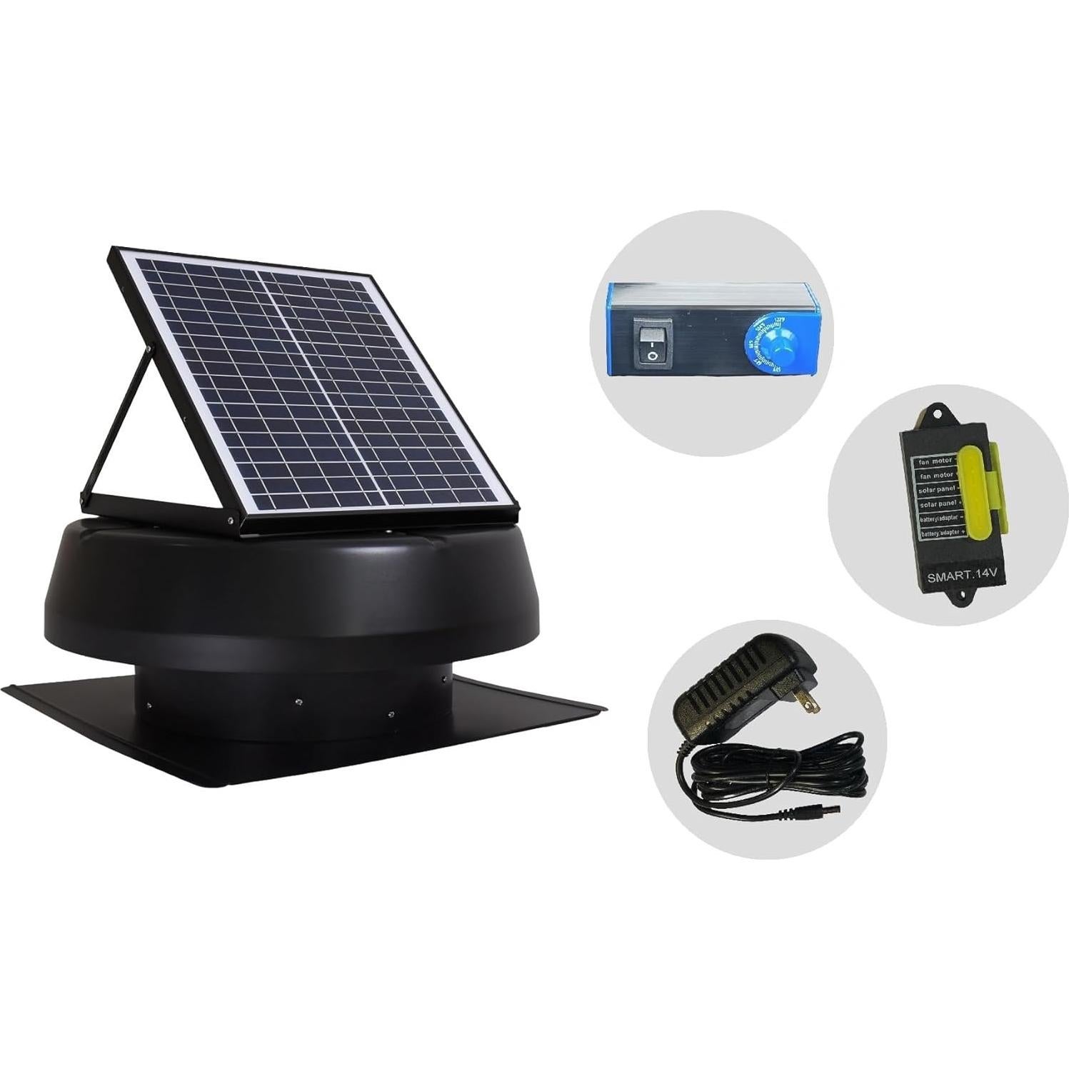Ventilador de Escape Solar iLiving 14" Híbrido 40W 269 m²