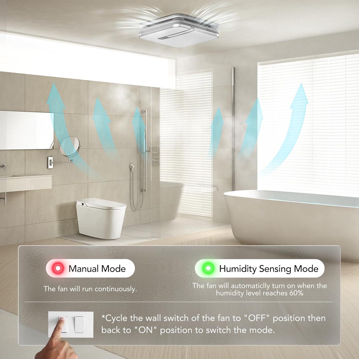Ventilador de Baño OREiN 3 en 1 con Luz LED y Sensor Humedad