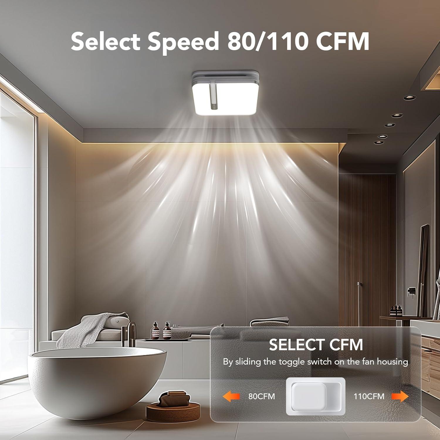 Ventilador de Baño OREiN 3 en 1 con Luz LED y Sensor Humedad