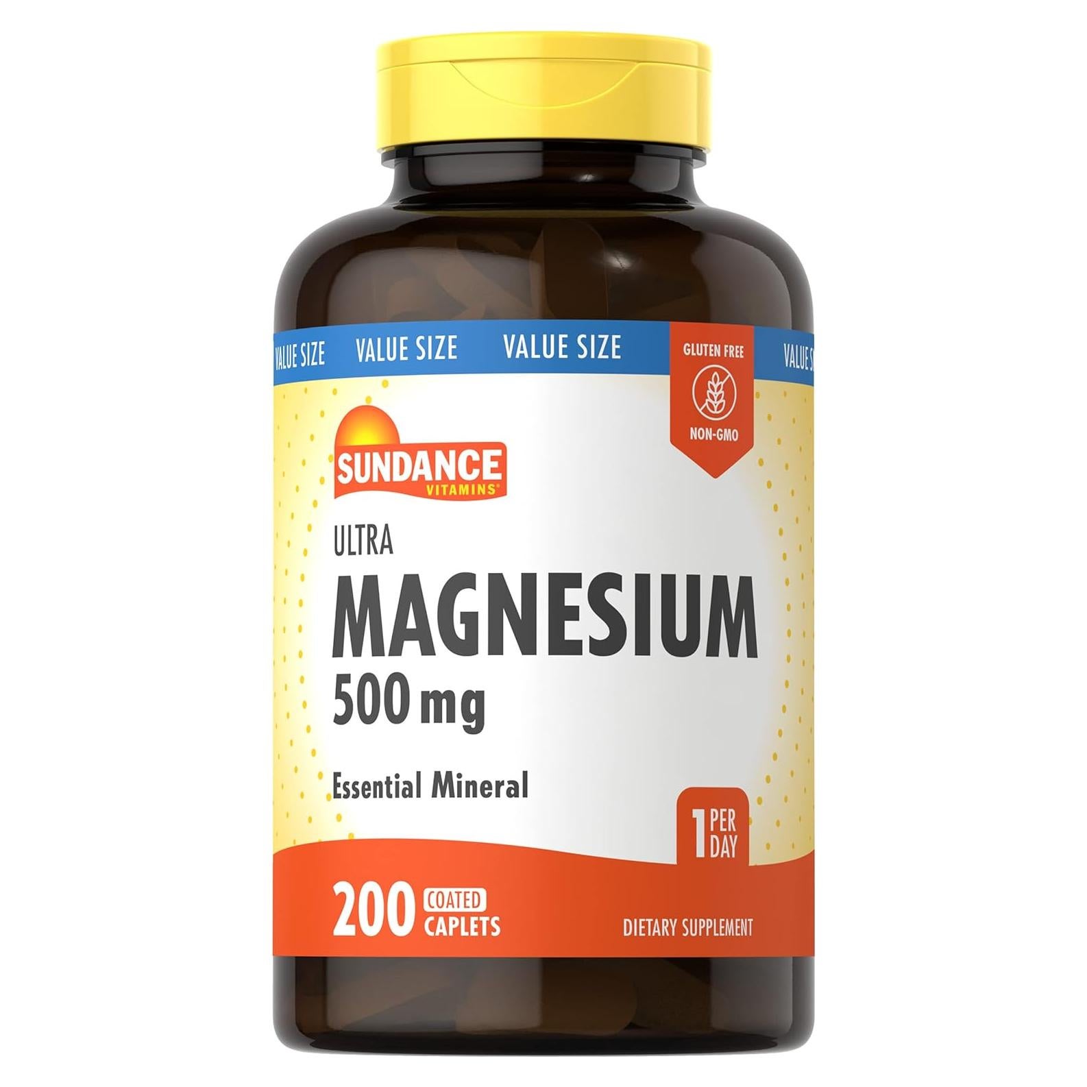 Suplemento de Magnesio Sundance 500mg 200 Comprimidos Vegetariano