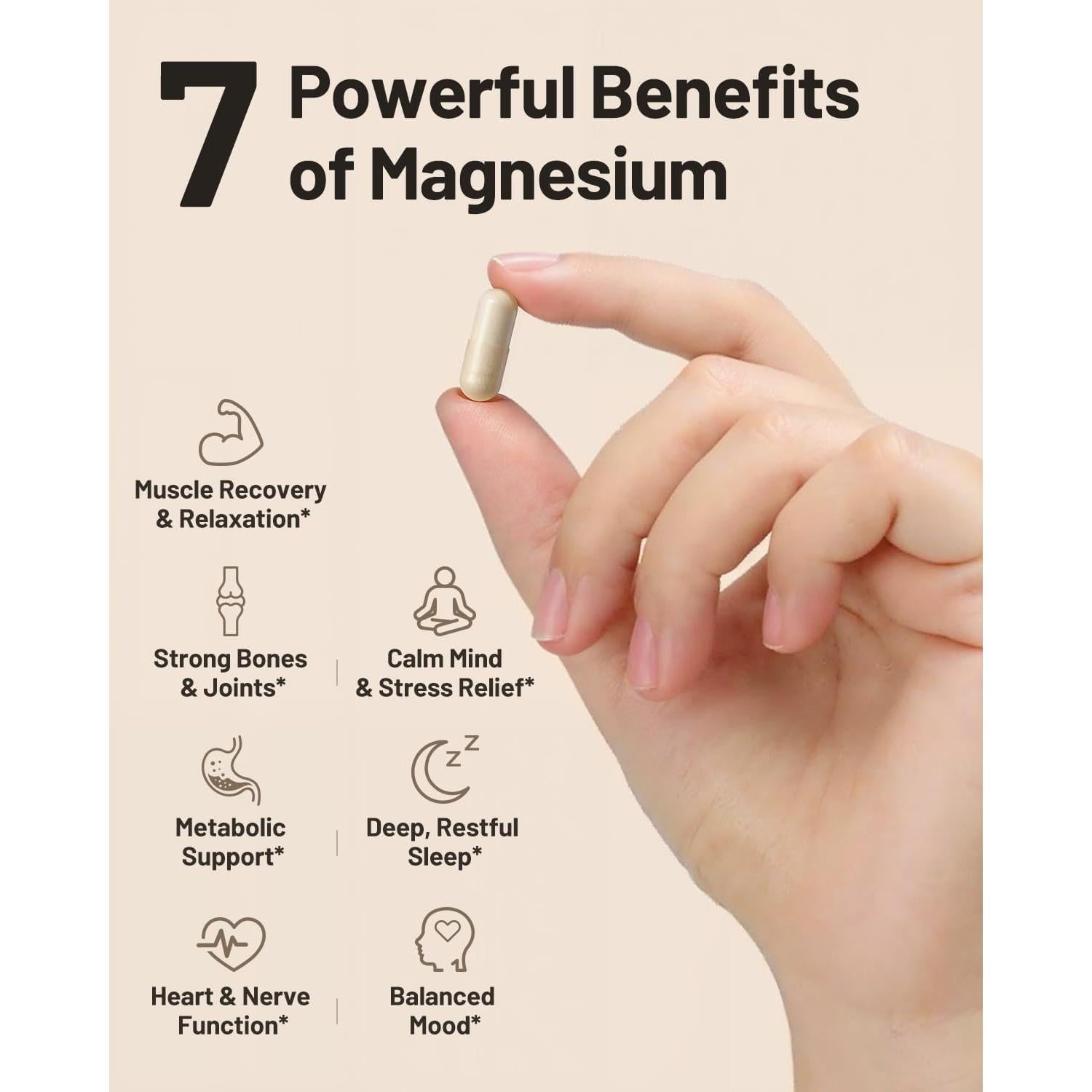 Suplemento de Magnesio FORTISCA 90 Cápsulas 500mg Vegano