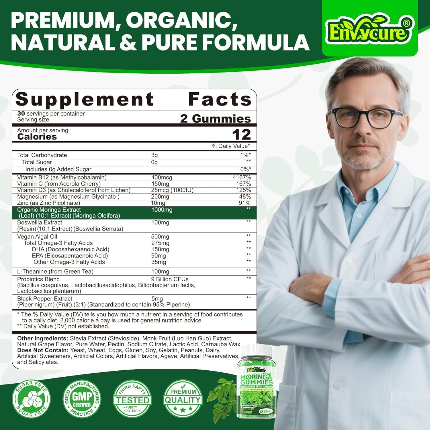 Gomitas Liposomales de Moringa Envycure 1000mg 120 Cts