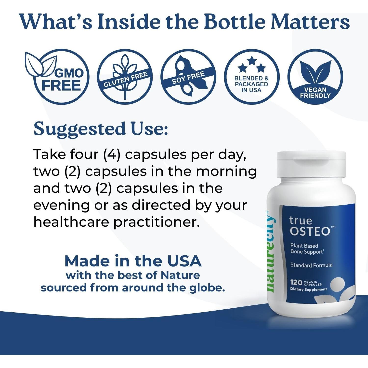 Suplemento True-Osteo NatureCity 120 Cápsulas Vegetales