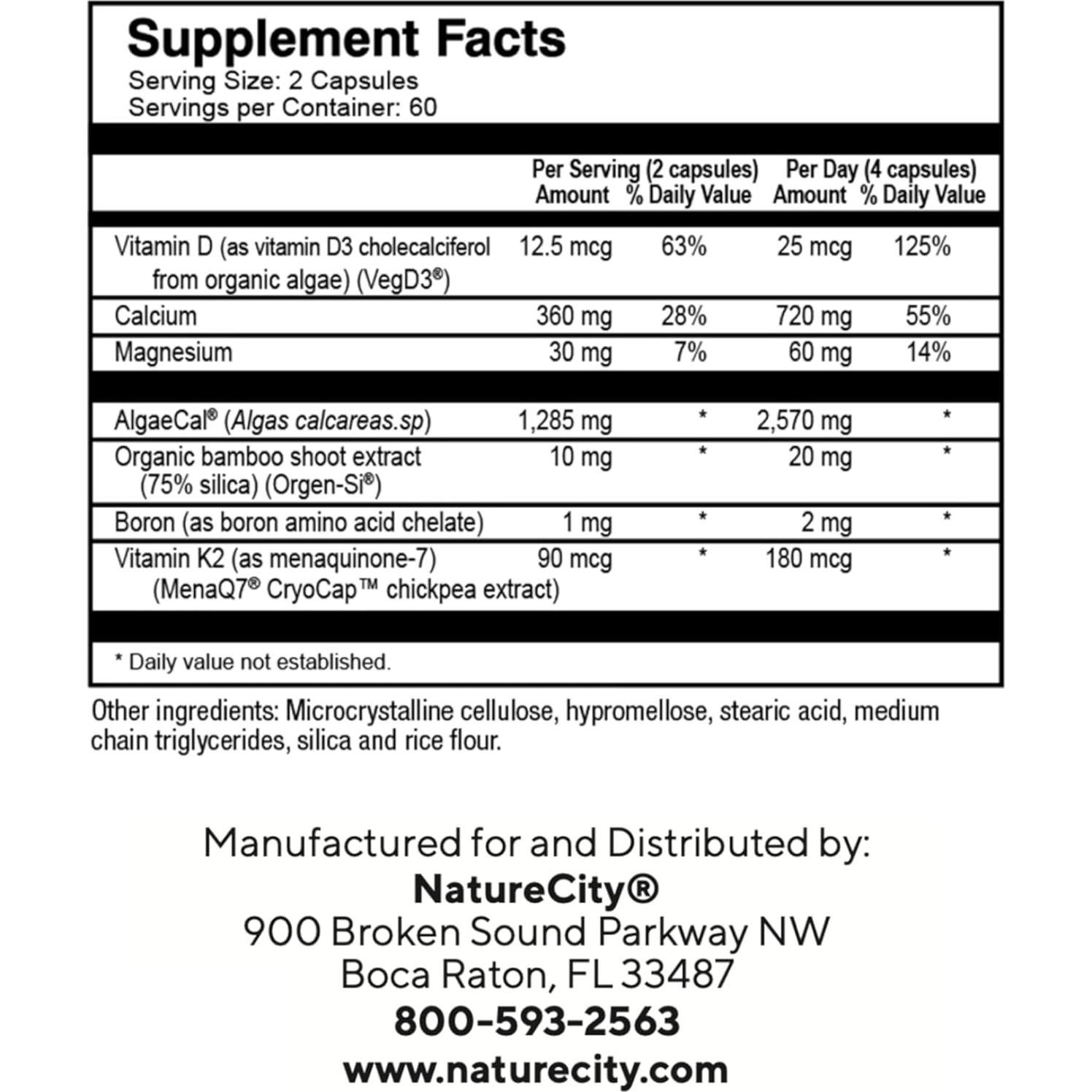 Suplemento True-Osteo NatureCity 120 Cápsulas Vegetales