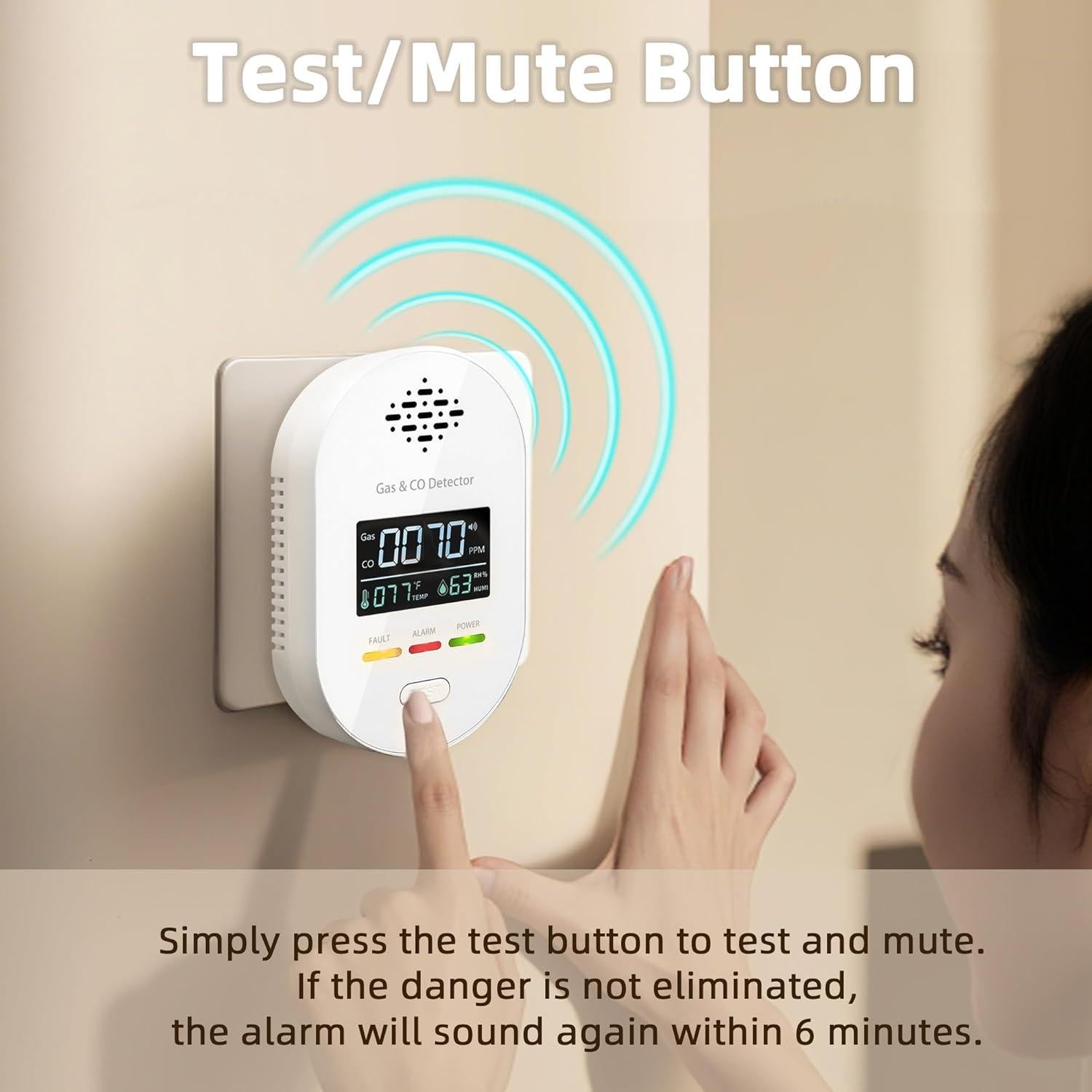 Detector de Monóxido de Carbono Autubin SR-907-4D Enchufable