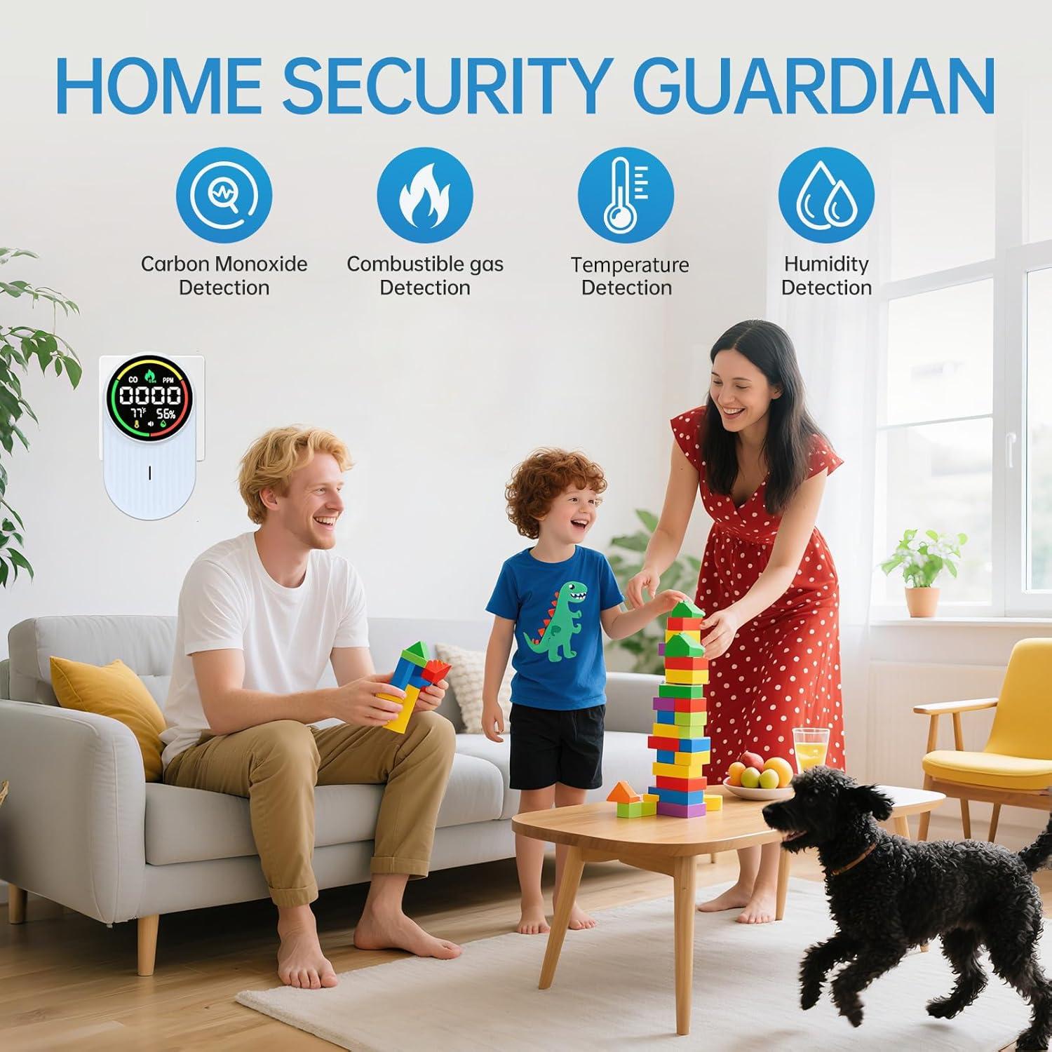 Detector de Gas y Monóxido de Carbono Genérico A3 4 en 1