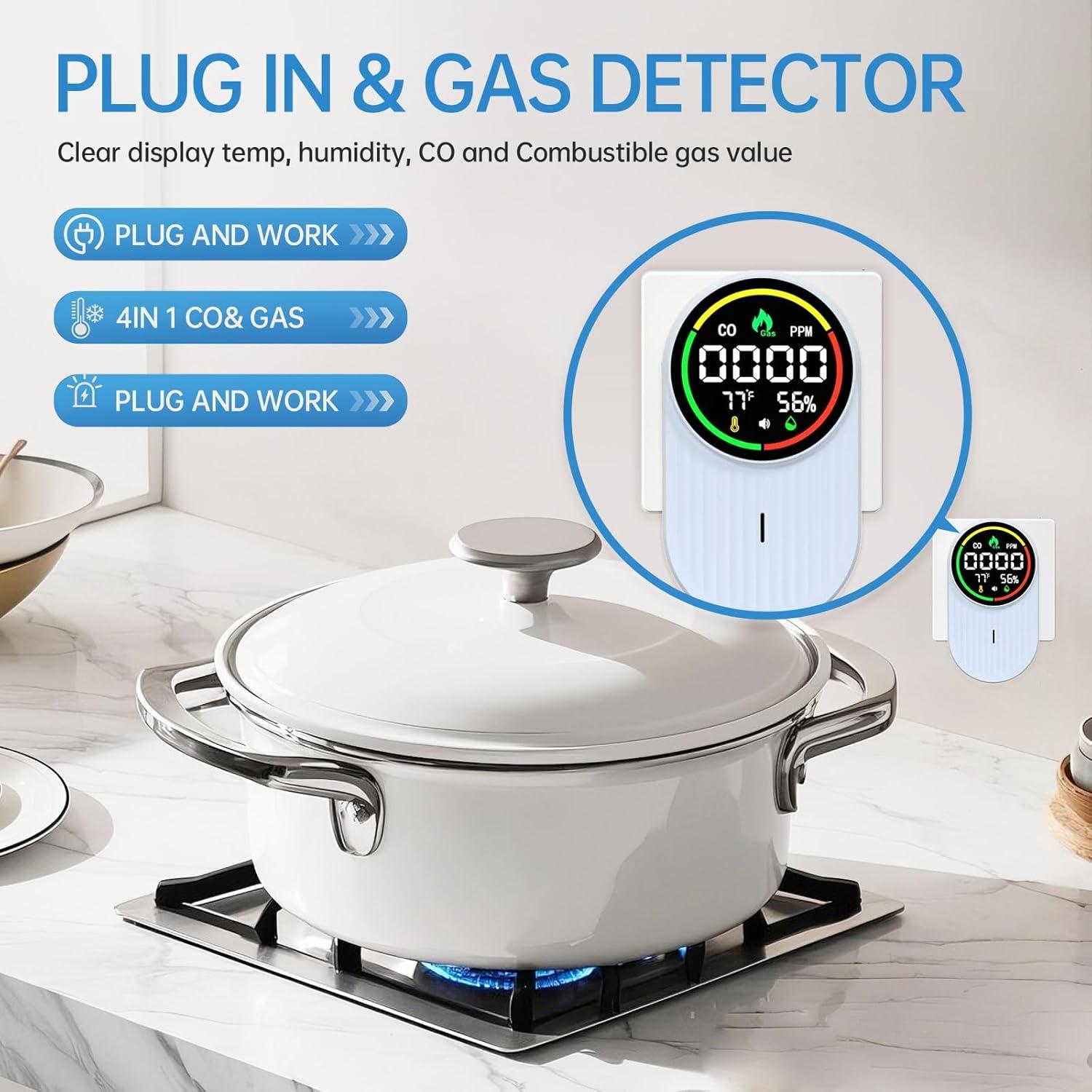 Detector de Gas y Monóxido de Carbono Genérico A3 4 en 1