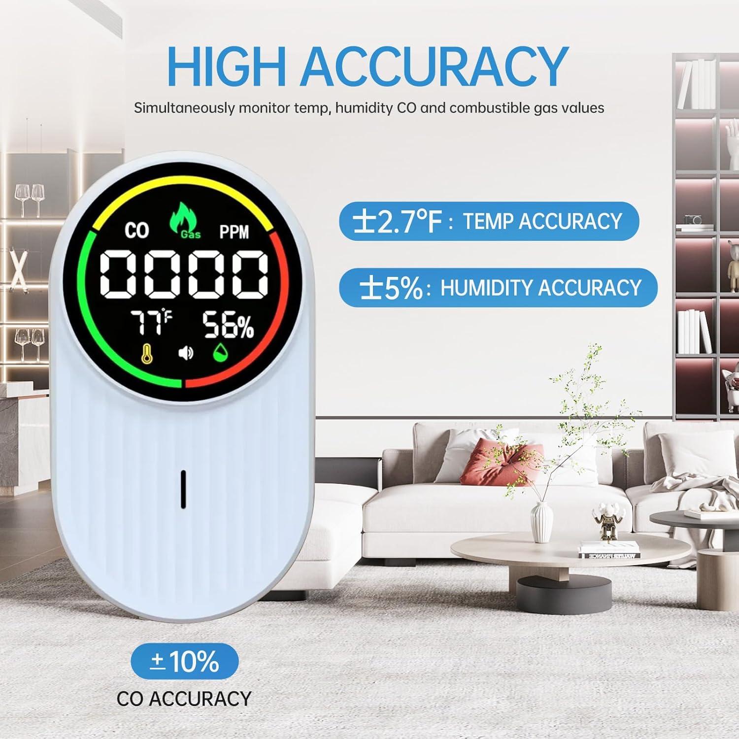 Detector de Gas y Monóxido de Carbono Genérico A3 4 en 1
