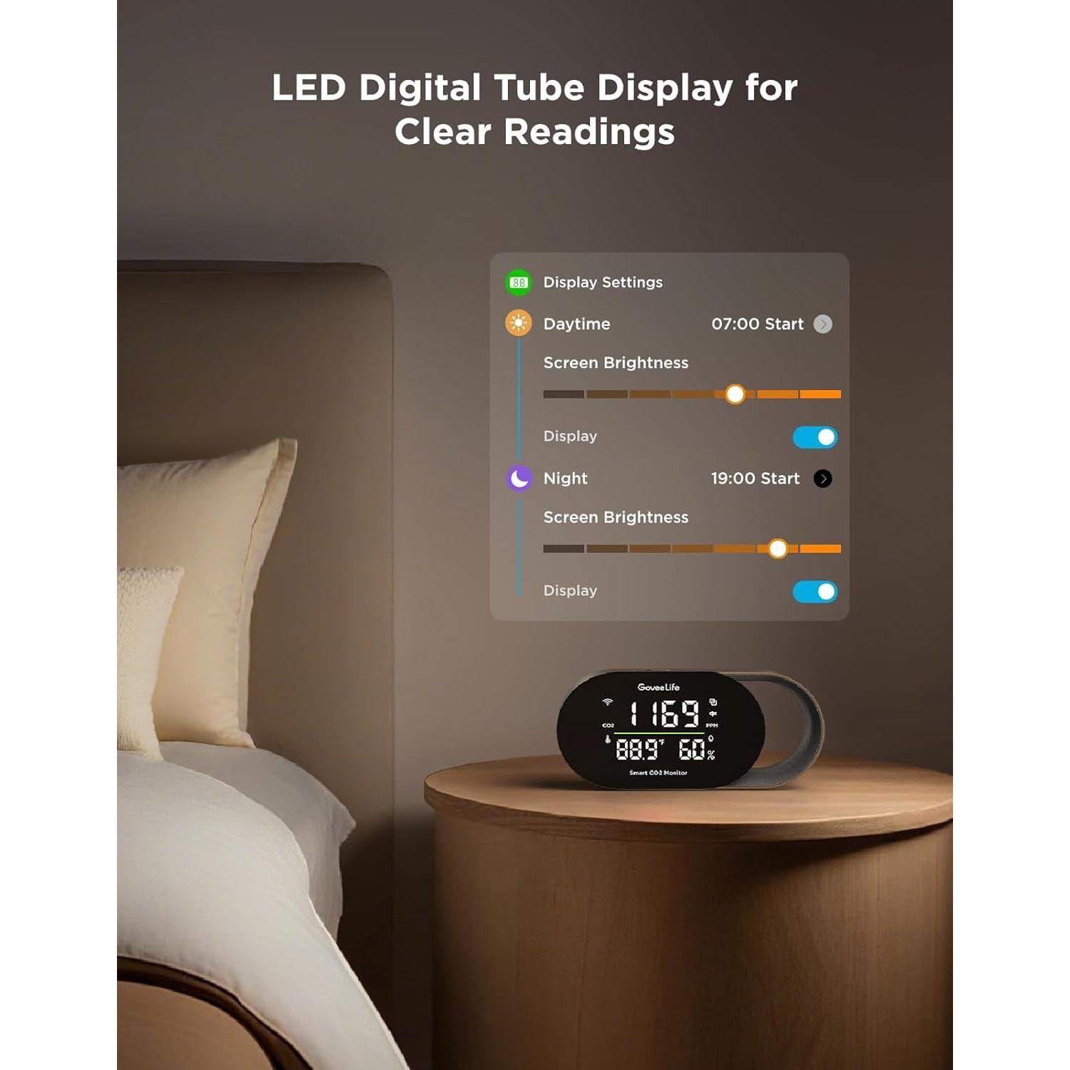Monitor de Calidad del Aire GoveeLife CO2 Temperatura Humedad