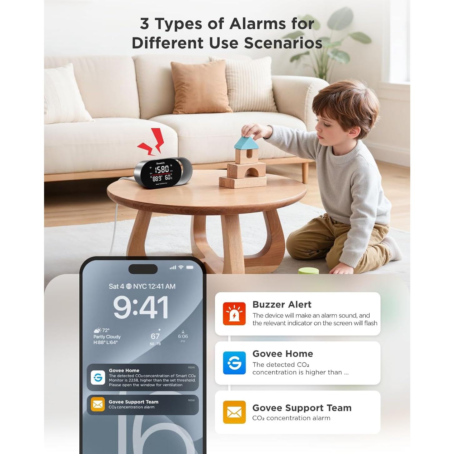 Monitor de Calidad del Aire GoveeLife CO2 Temperatura Humedad
