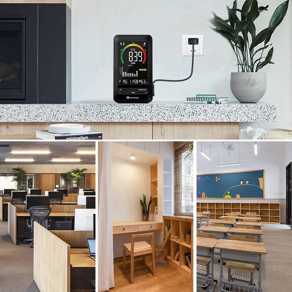 Monitor de CO2 KETOTEK E0171 con Alarma y Pantalla LCD