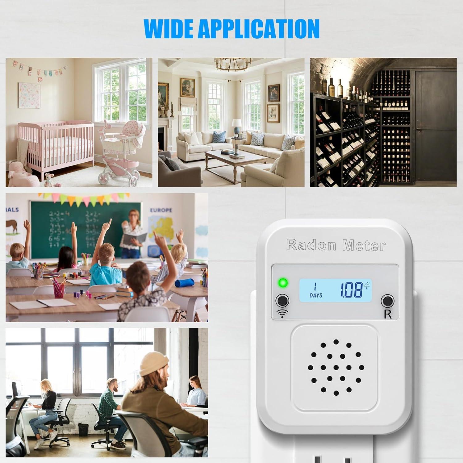 Detector de Radón WiFi Toolhome BG-014, Monitoreo en Tiempo Real