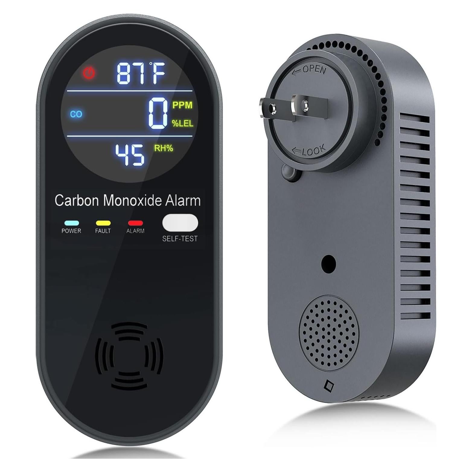 Detector de Monóxido de Carbono WESHLGD Enchufable 3 en 1