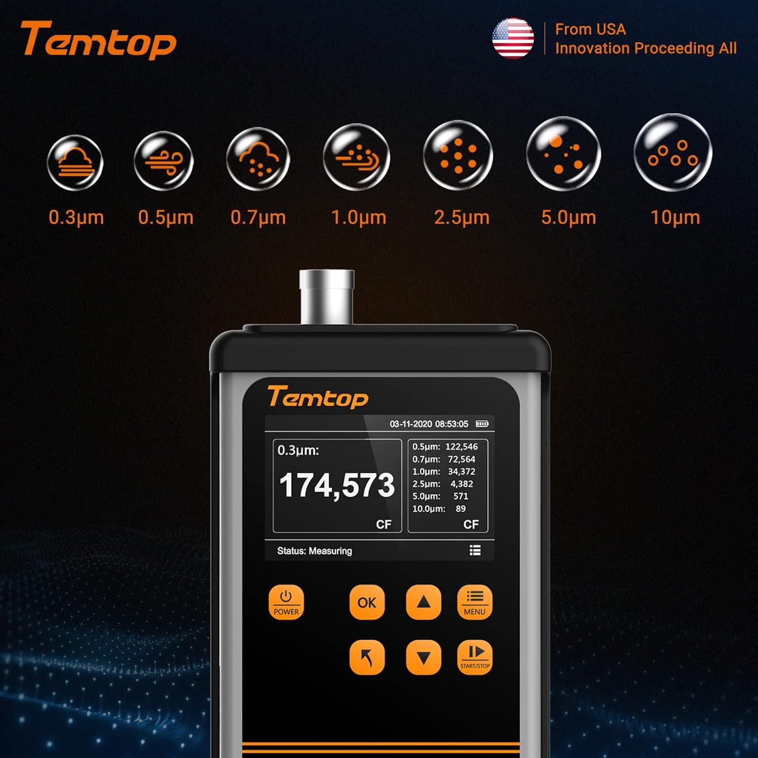 Temtop PMD331 Monitor de Calidad del Aire Portátil - Detección de Partículas 0.3-10µm