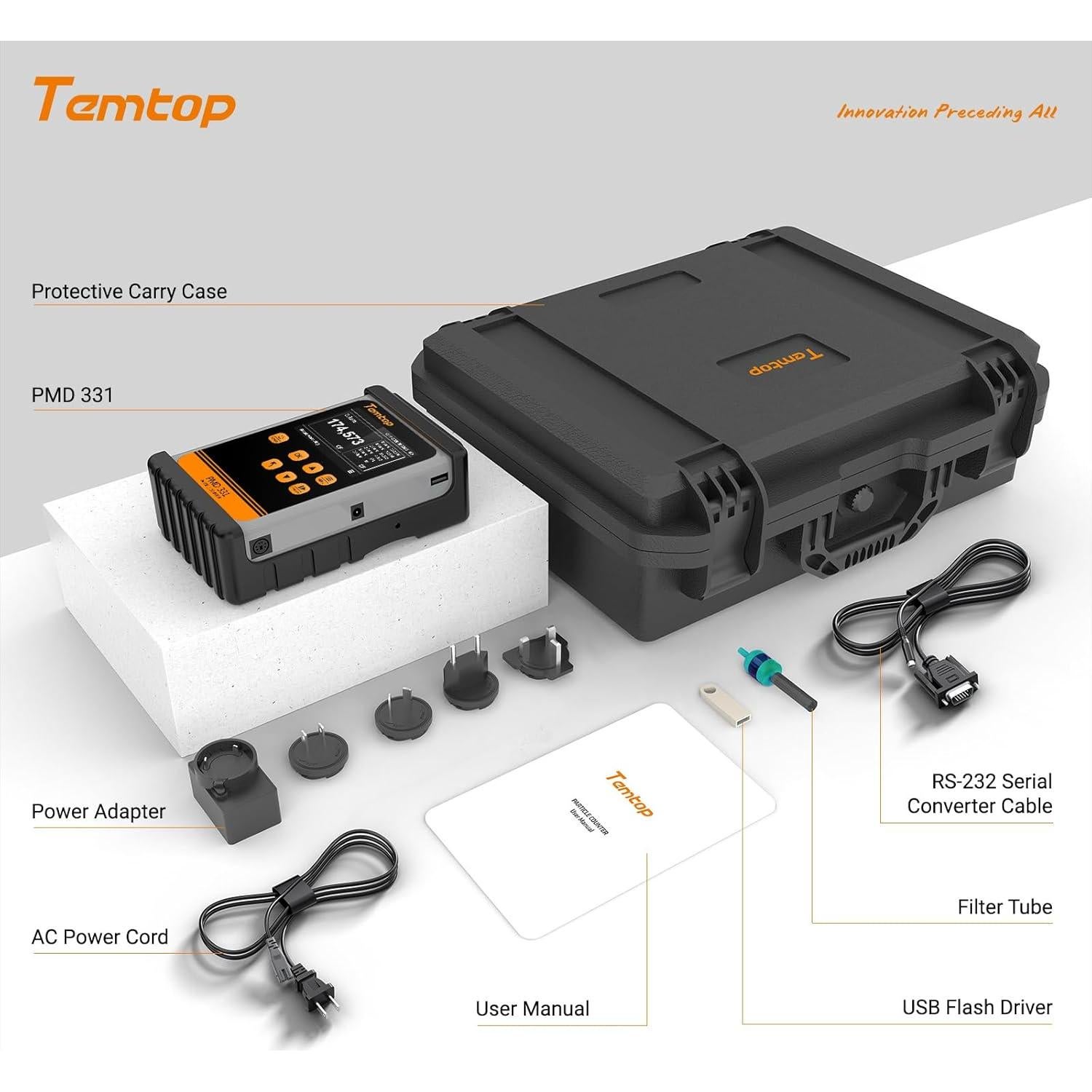Temtop PMD331 Monitor de Calidad del Aire Portátil - Detección de Partículas 0.3-10µm