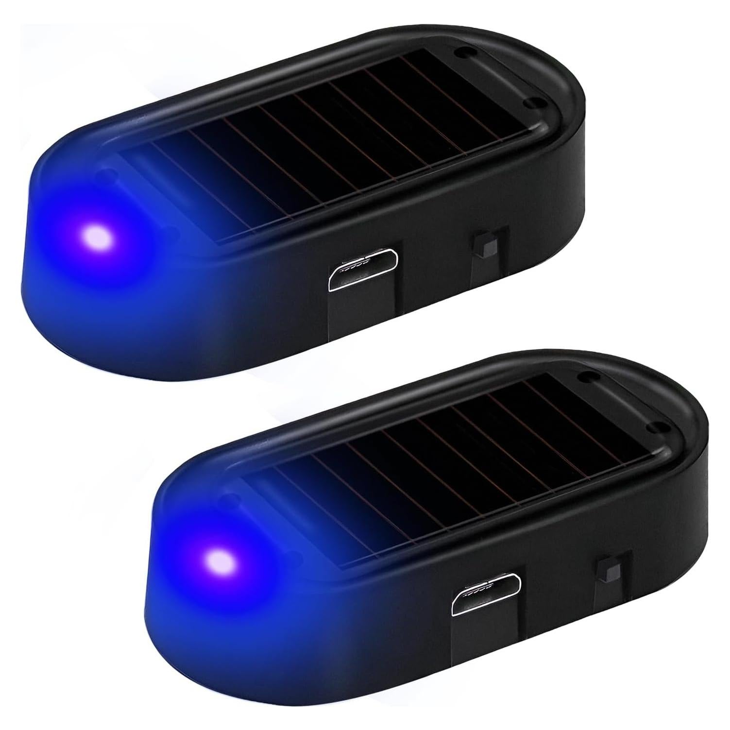 Luz de Alarma Simulada Solar NYTKL 2PCS Antirrobo LED Azul
