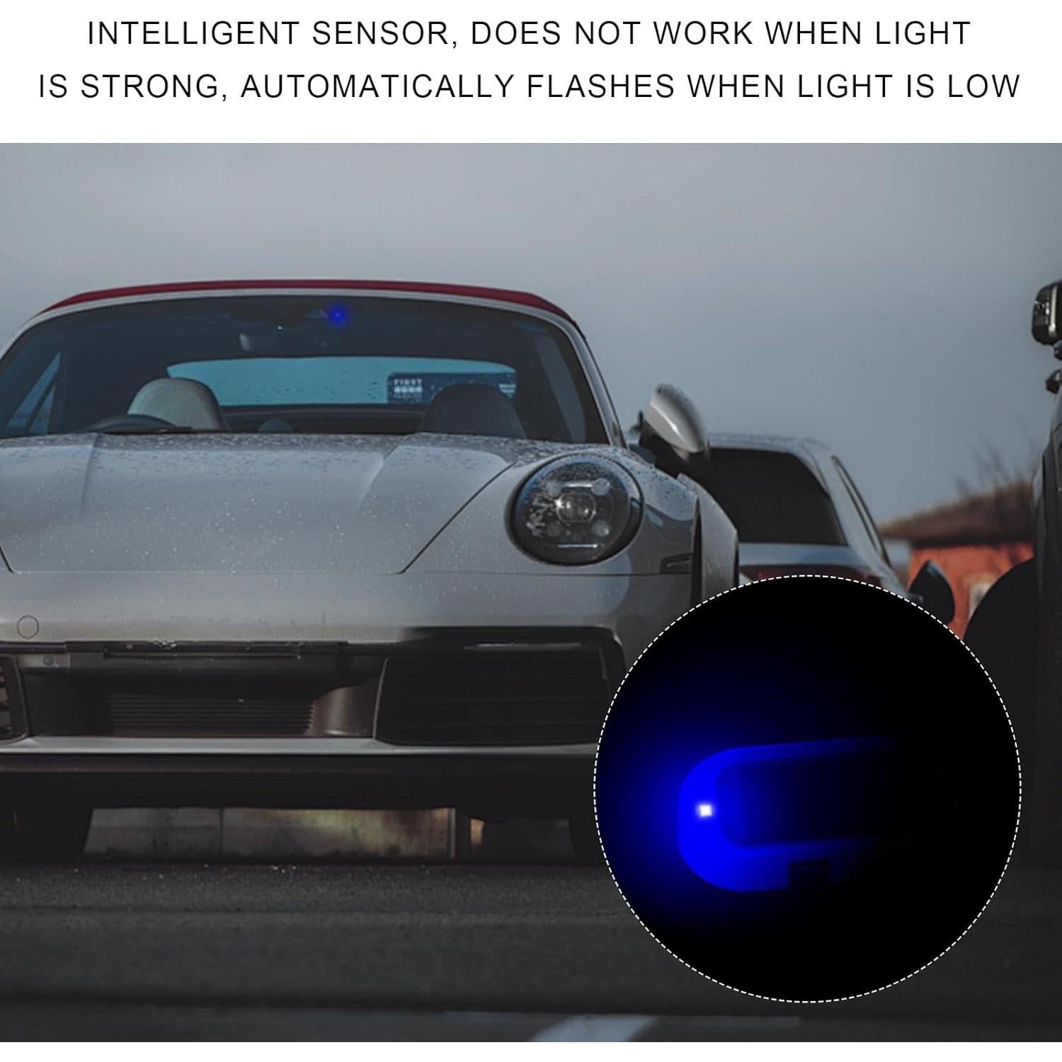 Luz de Alarma Simulada Solar NYTKL 2PCS Antirrobo LED Azul