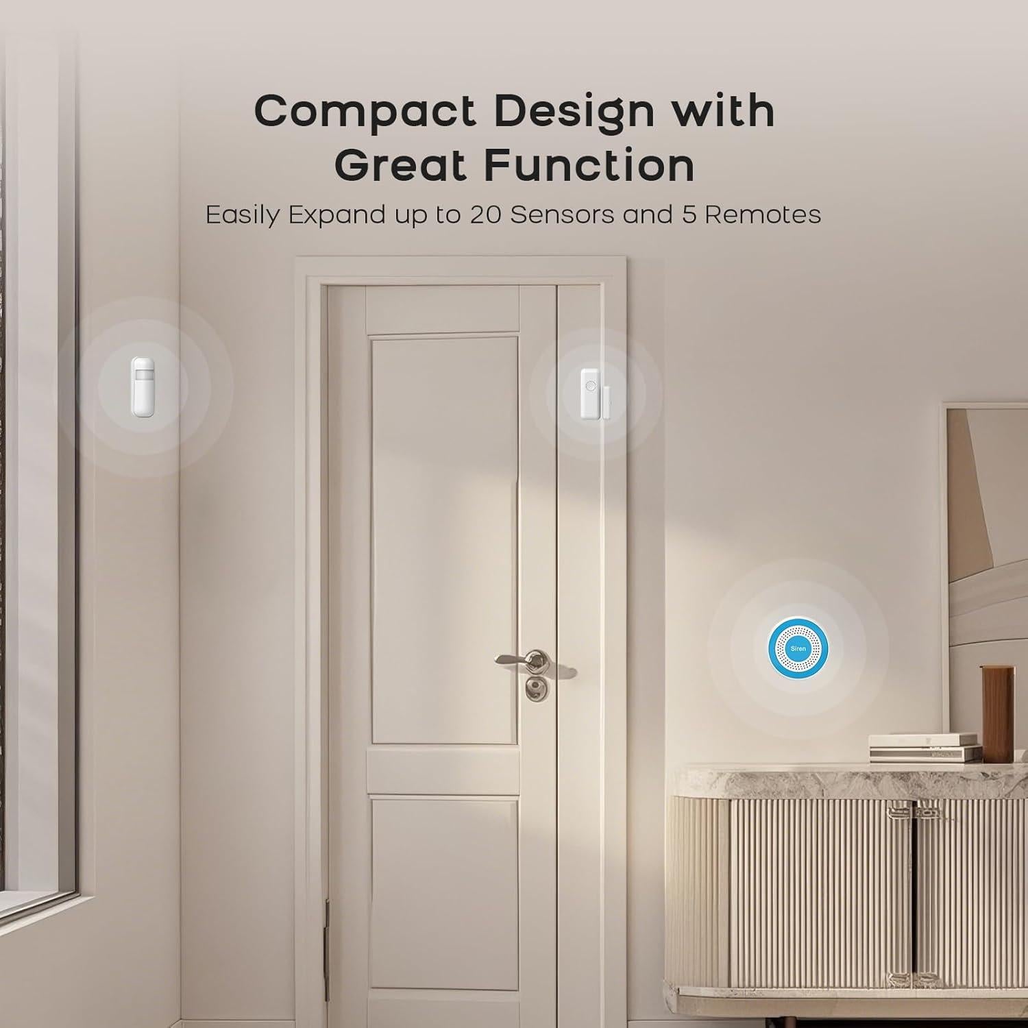 Sistema de Alarma PGST A519W 8 Piezas con App Tuya y Control Remoto