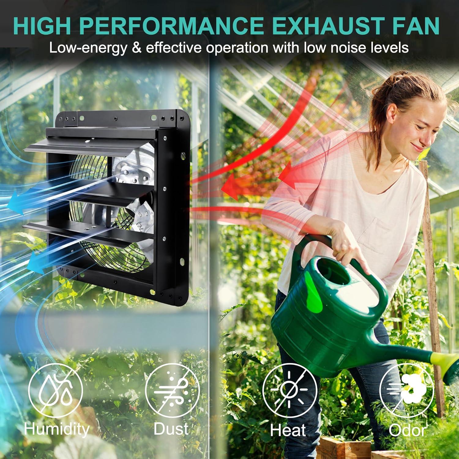 Ventilador de Escape Hipoilk 10" 820 CFM para Áticos y Garajes