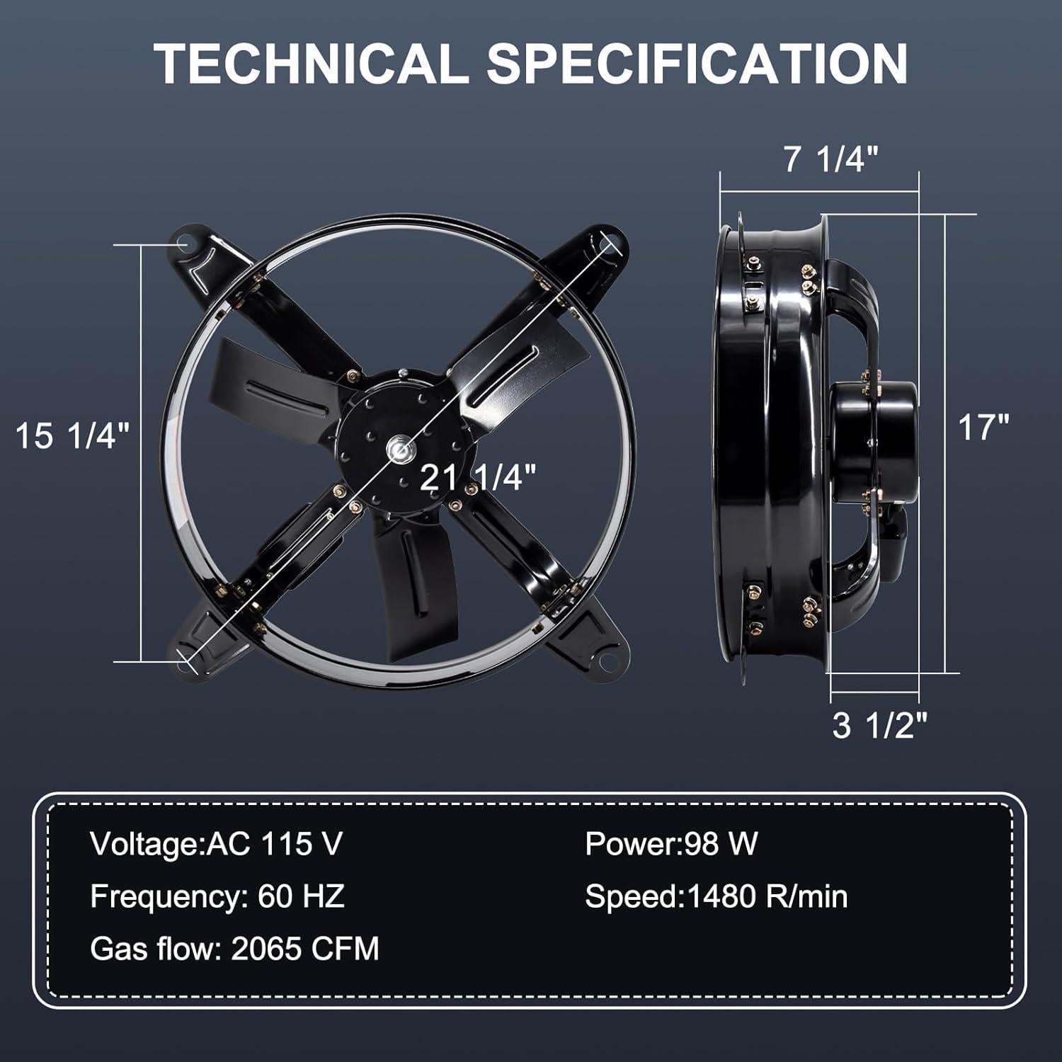Ventilador de Ático Criditpid 16" (40.64 cm) con Termostato