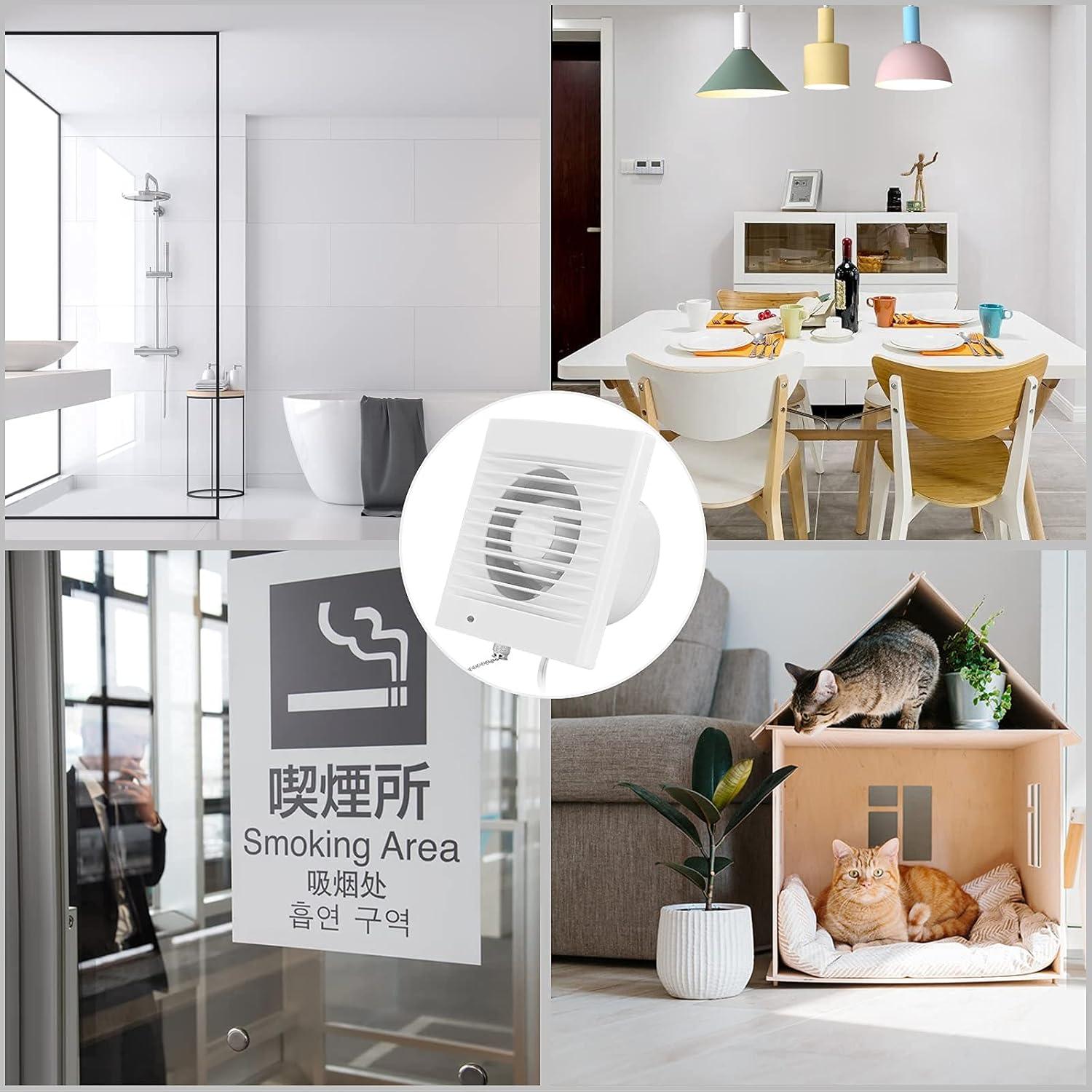 Ventilador de Escape HUGOOME 4" 12W 130m³/h para Baño y Cocina