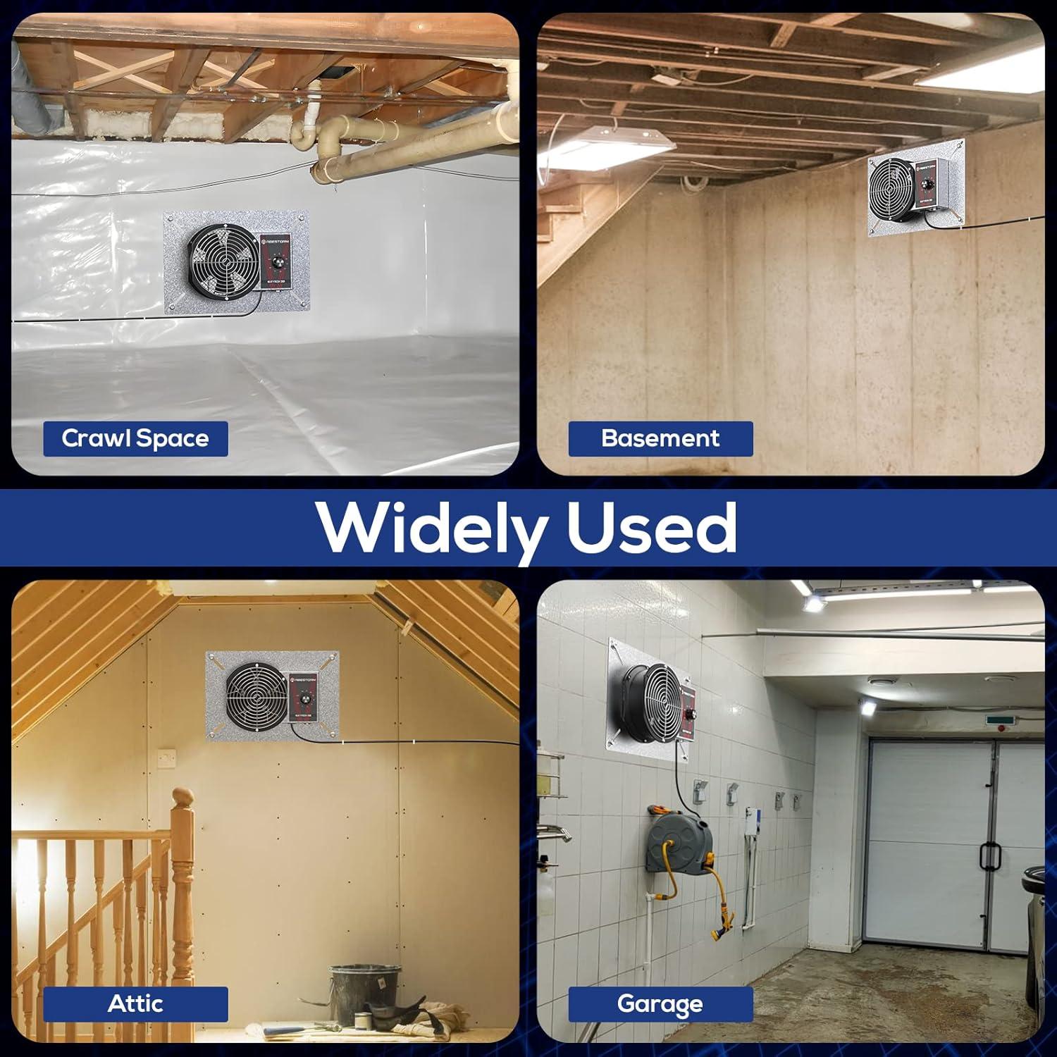 Ventilador de Escape Abestorm 260 CFM con Termostato y Higrómetro