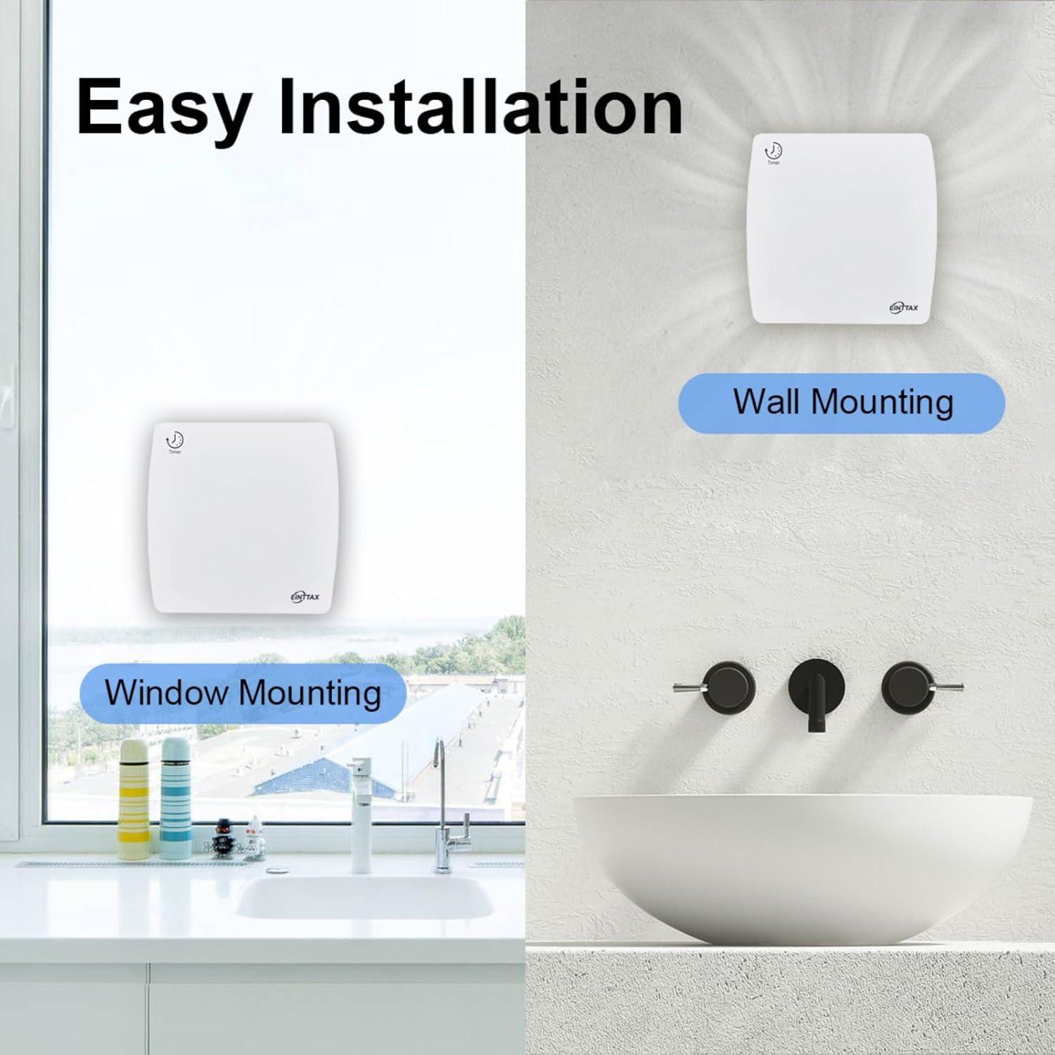 Ventilador de Escape EINTTAX 4" Blanco con Temporizador 12W