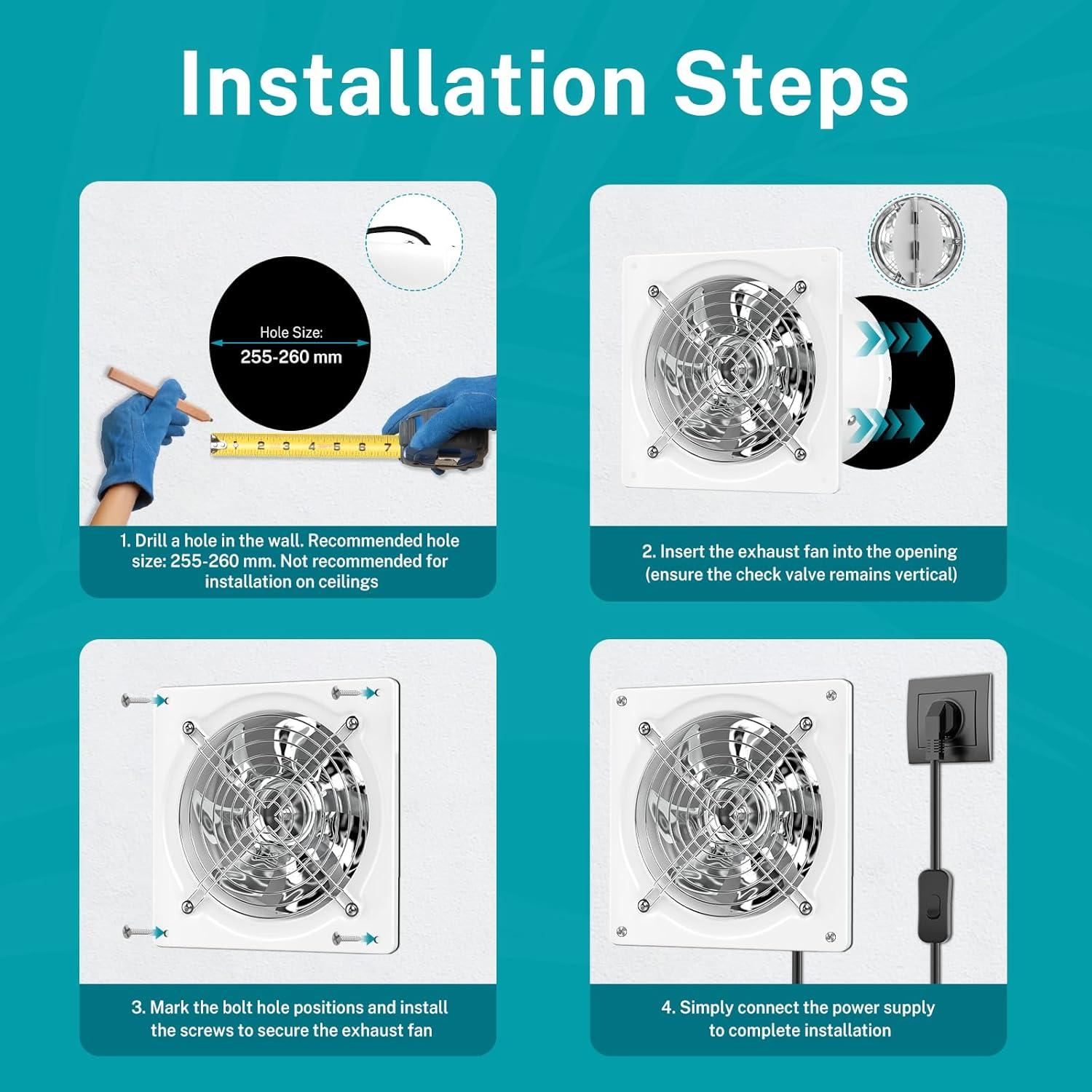 Ventilador de Escape HG Power 10" Blanco 988 CFM 72W