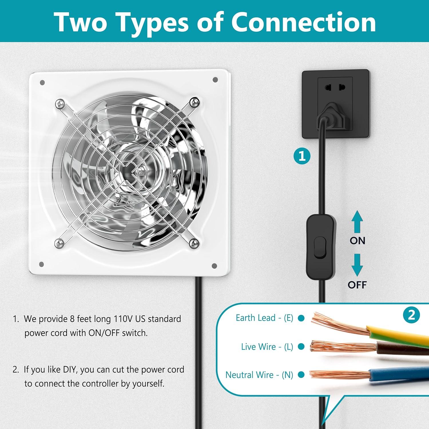 Ventilador de Escape HG Power 8" Blanco Montado en Pared