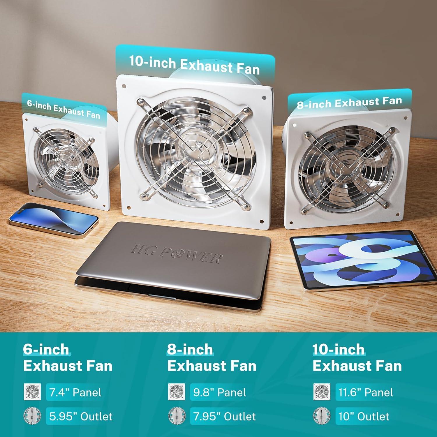 Ventilador de Escape HG Power 8" Blanco Montado en Pared