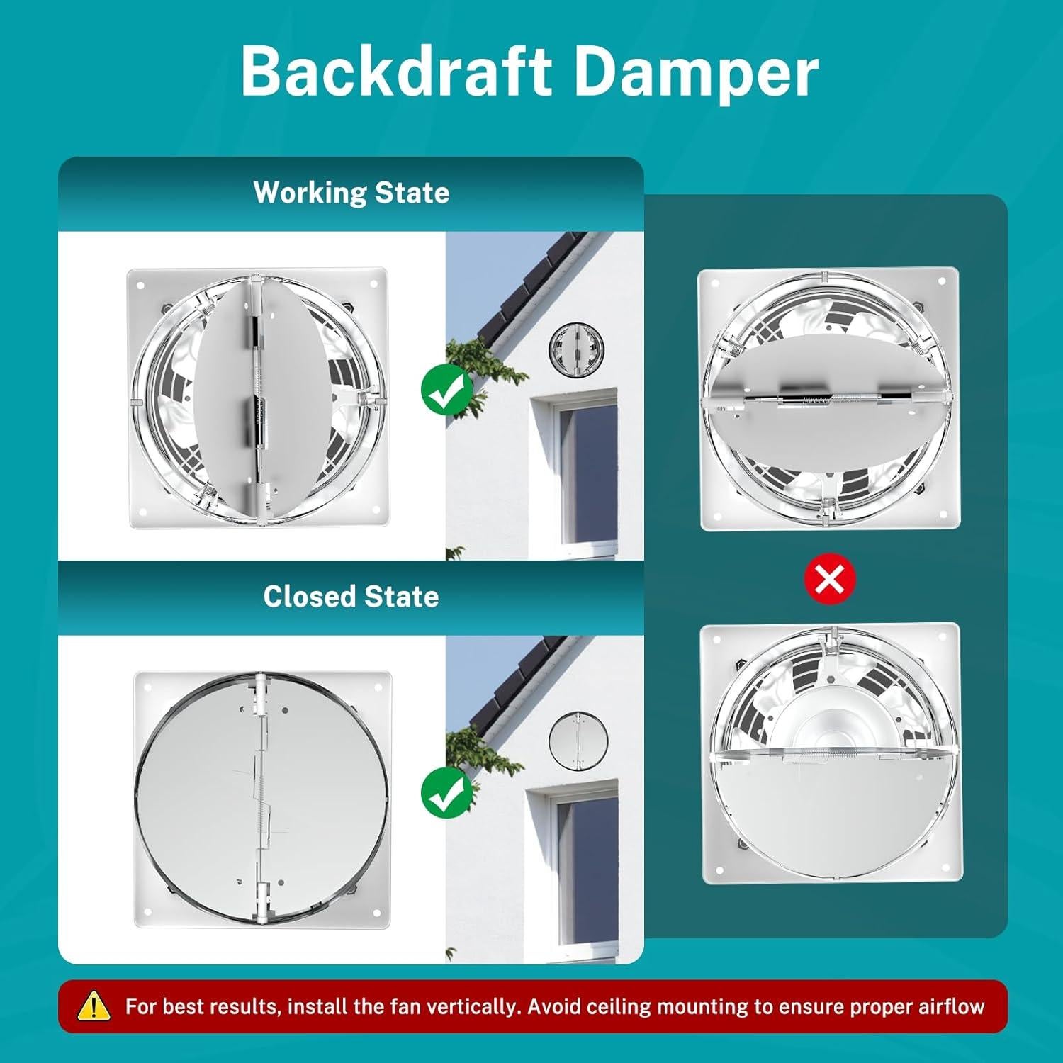 Ventilador de Escape HG Power 8" Blanco Montado en Pared