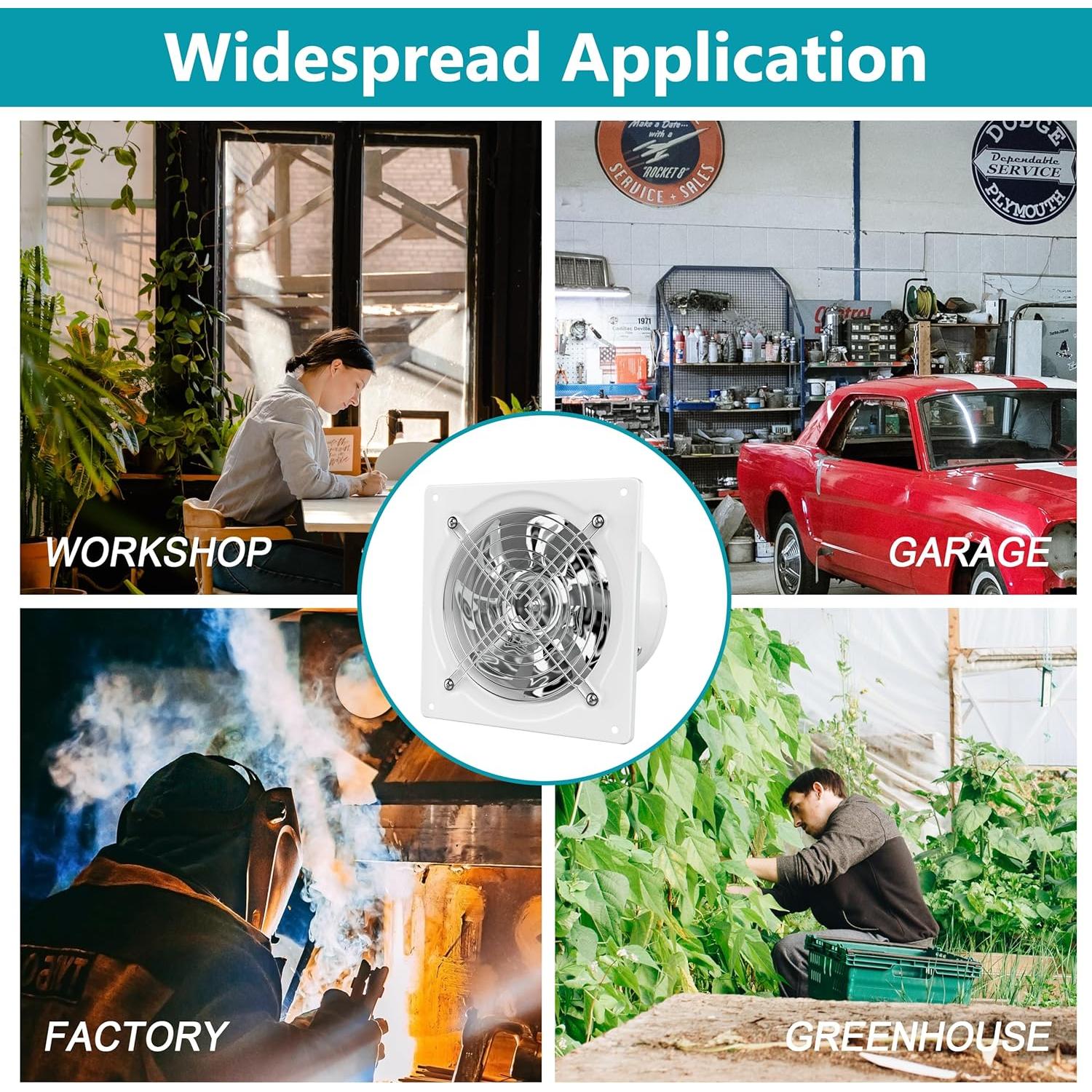 Ventilador de Escape HG Power 8" Blanco Montado en Pared