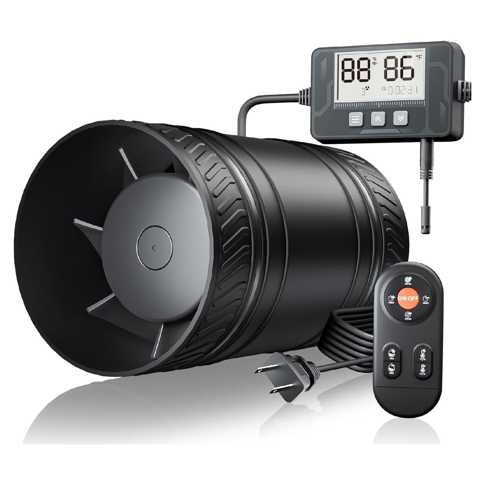 Ventilador de Conducto 4" ONVEAN con Sensor de Humedad y Control Remoto