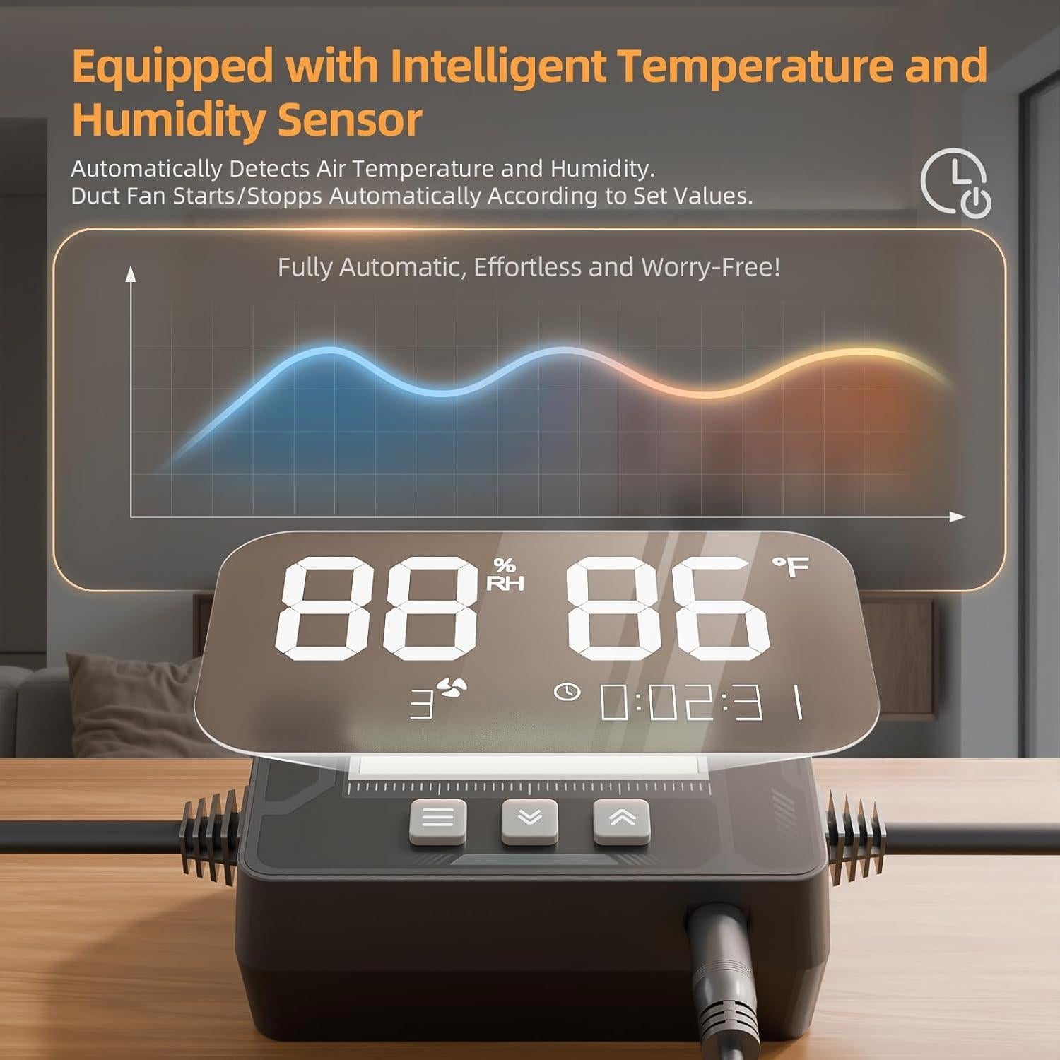 Ventilador de Conducto 4" ONVEAN con Sensor de Humedad y Control Remoto