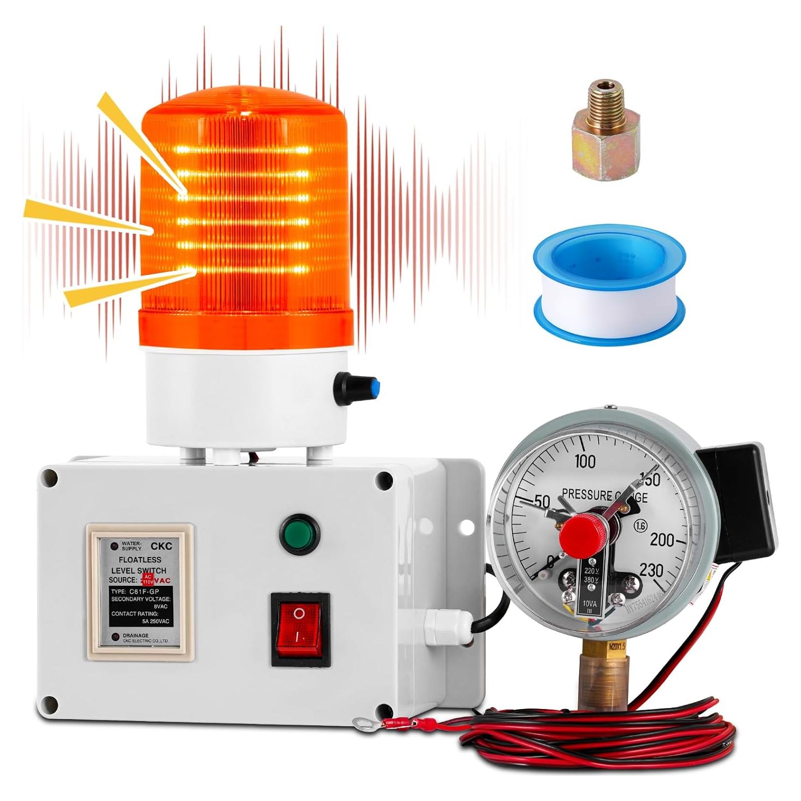 Alarma de Presión Alta Baja Saladulce 230PSI 105dB 110V