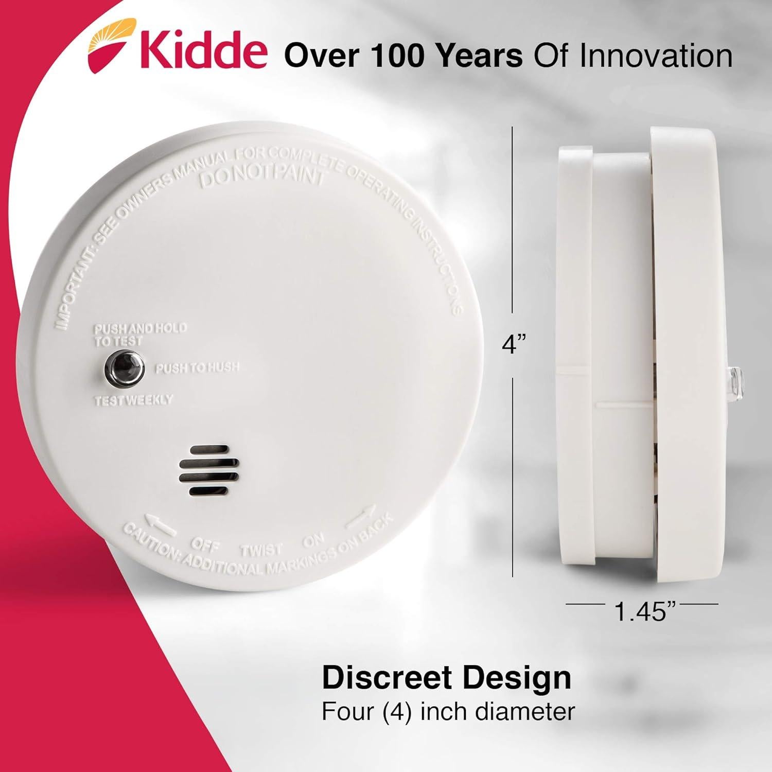 Detector de Humo Kidde i9040, Alarma de Ionización 9V Compacta