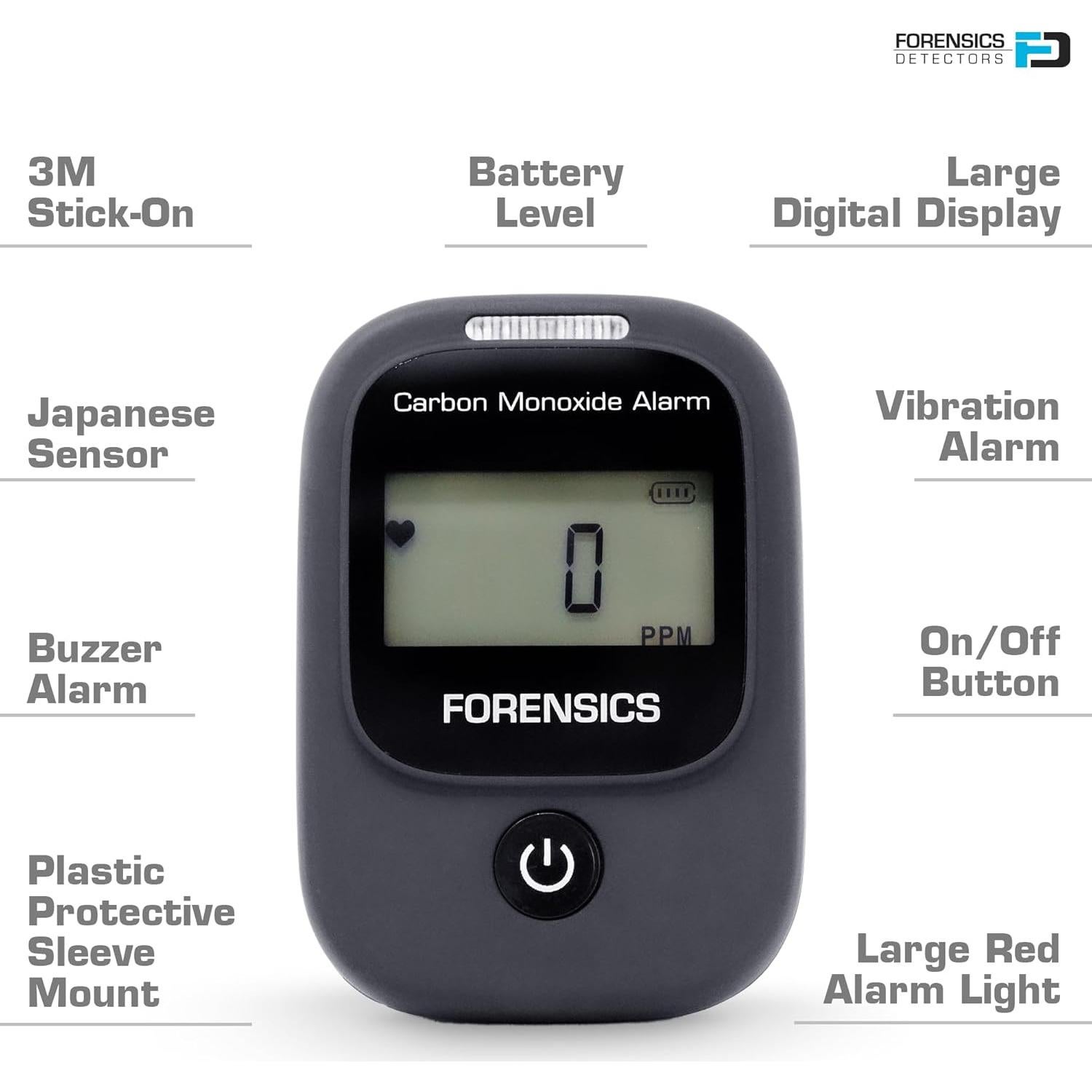Detector de Monóxido de Carbono FD-CAR002 para Vehículos y Aeronaves