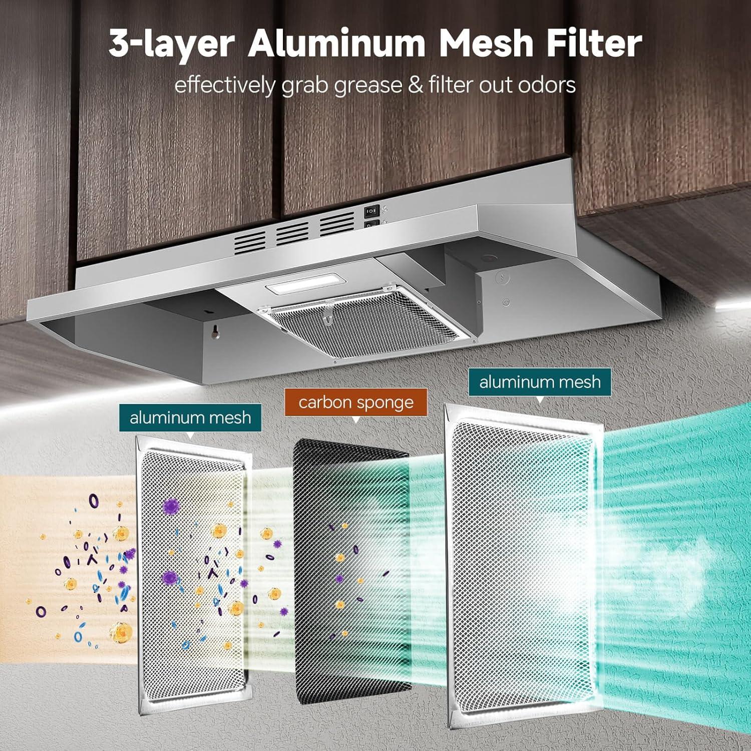 Campana Extractora SNDOAS 36" Acero Inoxidable 230 CFM