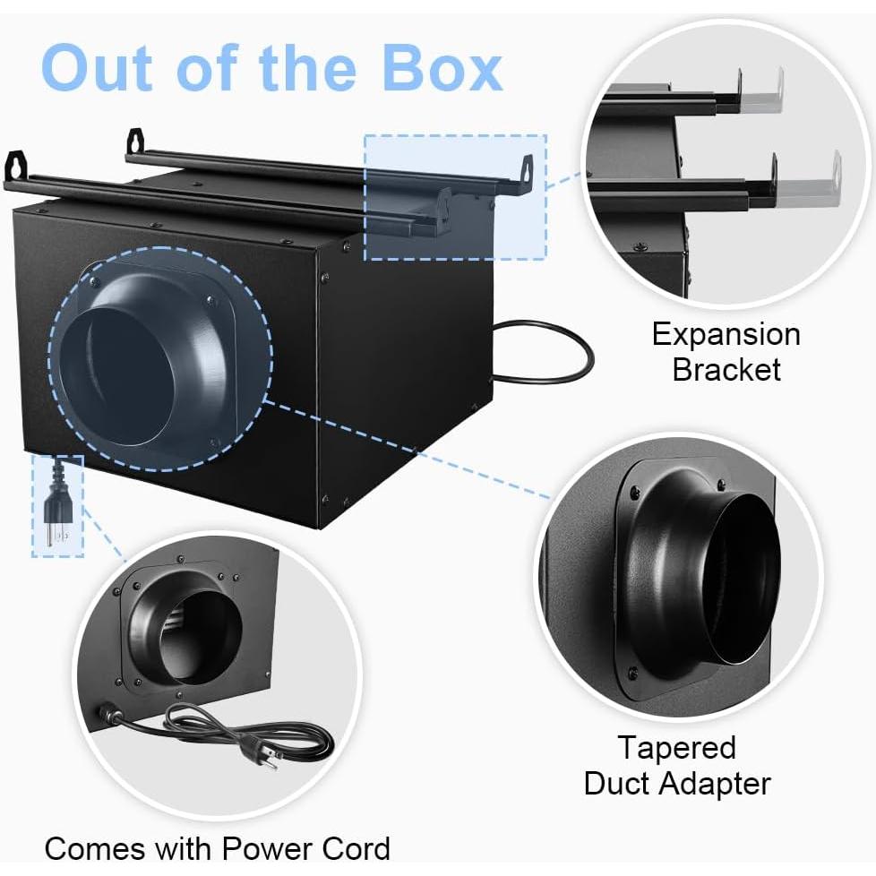 Ventilador Extractor de Baño MIDCVFRUN 330 CFM Ultra Silencioso