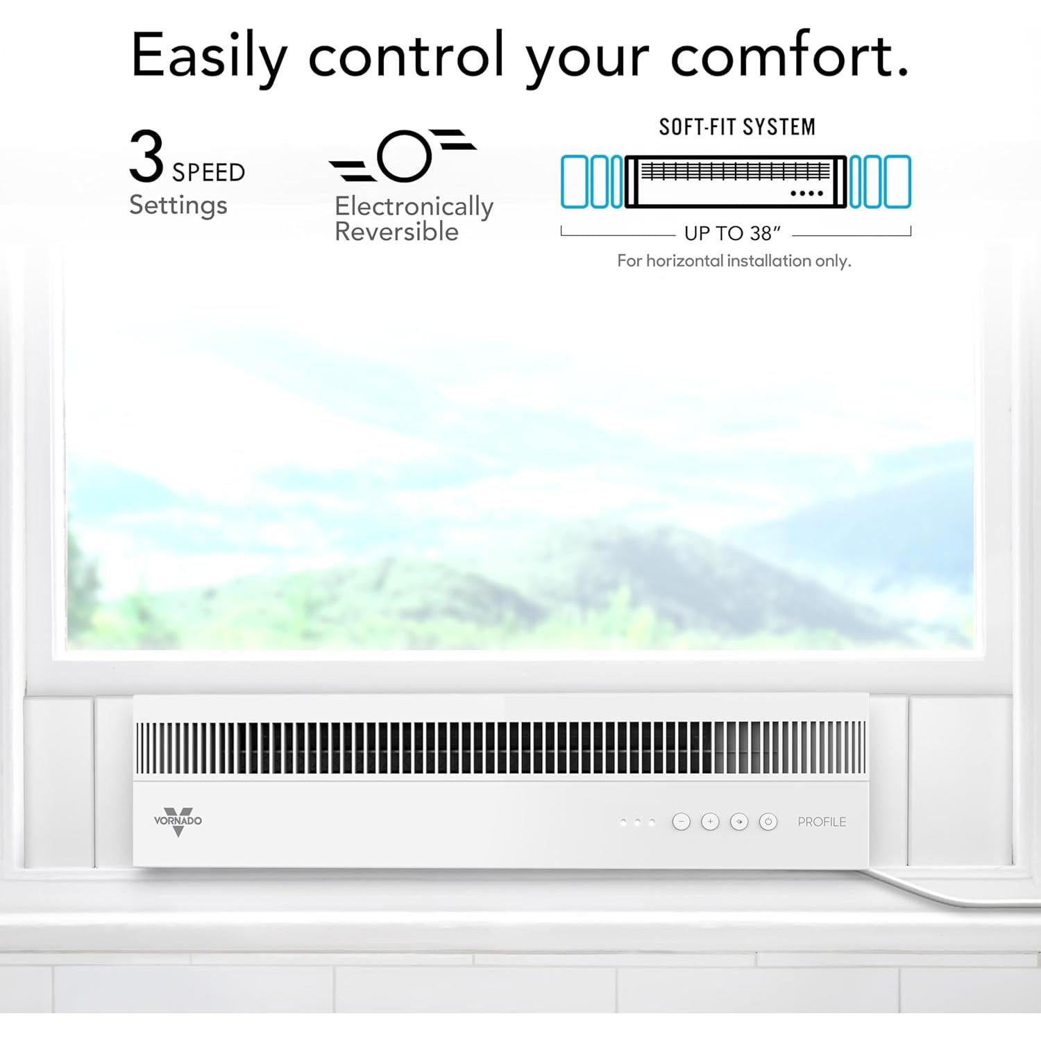 Ventilador de Ventana Vornado PROFILE, 3 Velocidades, Blanco