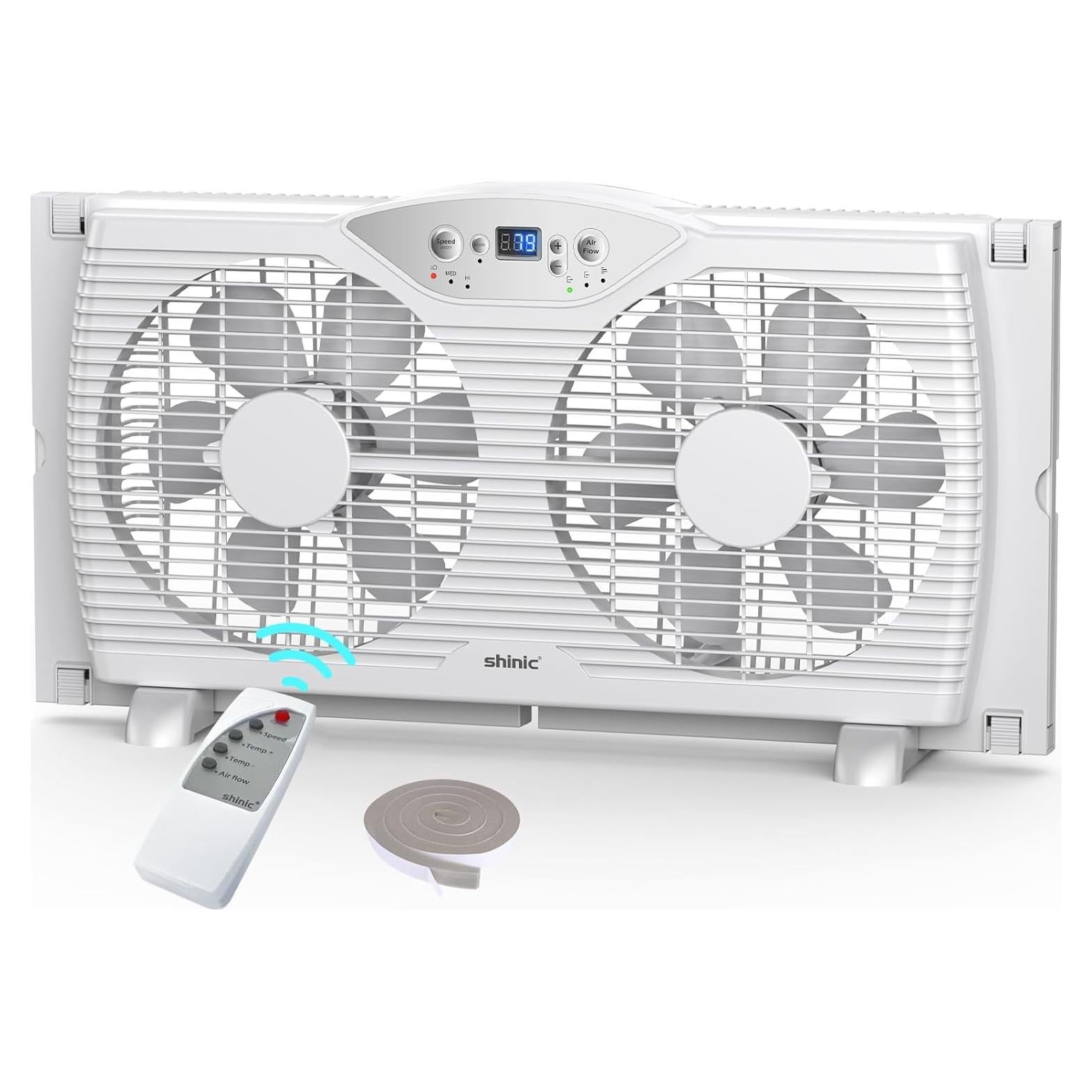 Ventilador de Ventana Shinic BP6-9D, 60.4-94 cm, 3 Velocidades
