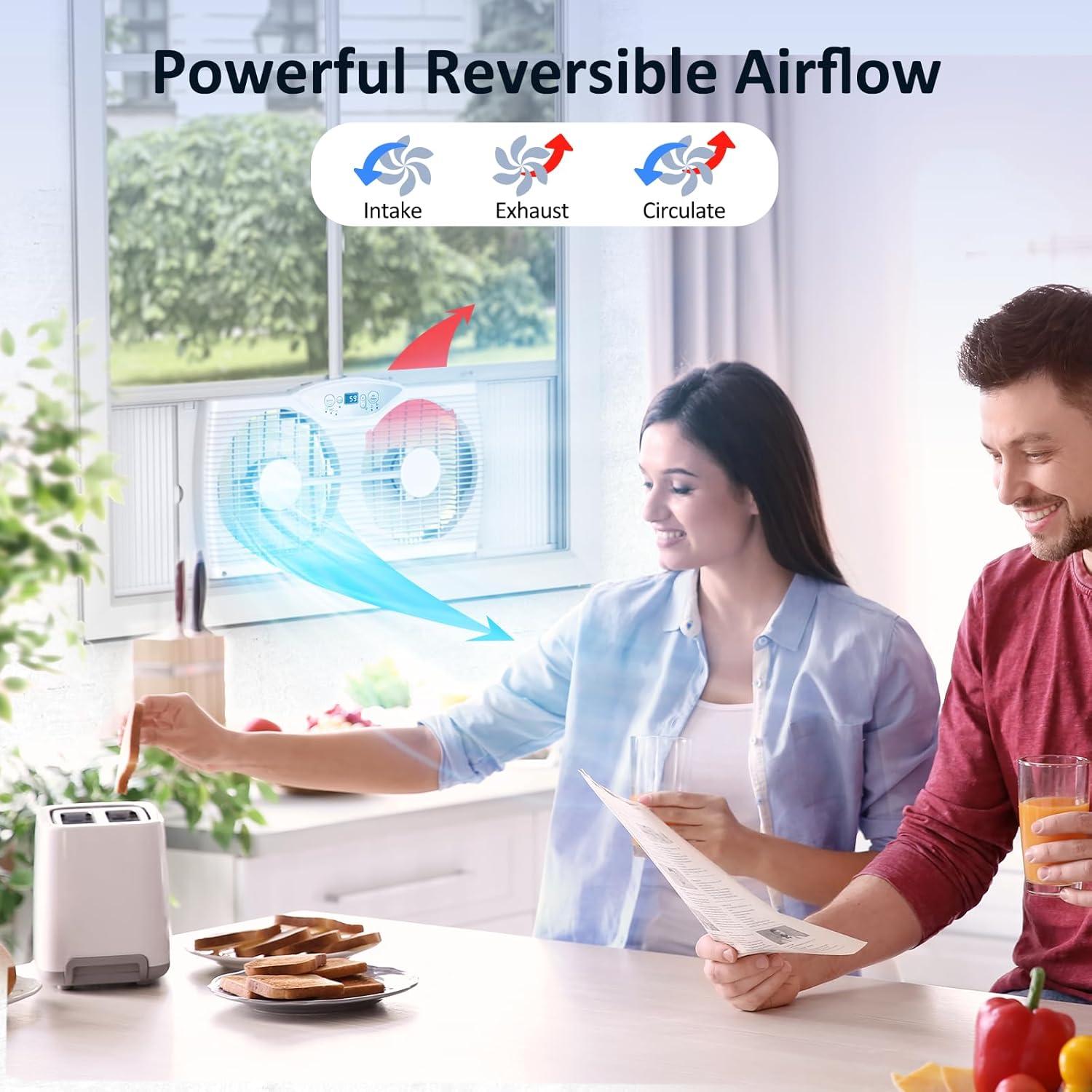 Ventilador de Ventana Shinic BP6-9D, 60.4-94 cm, 3 Velocidades