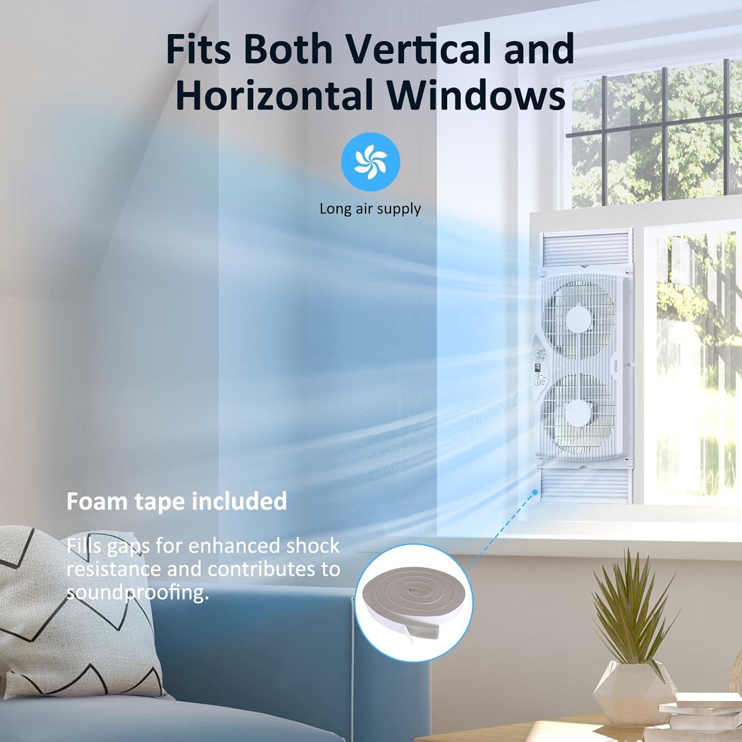 Ventilador de Ventana Shinic BP6-9D, 60.4-94 cm, 3 Velocidades