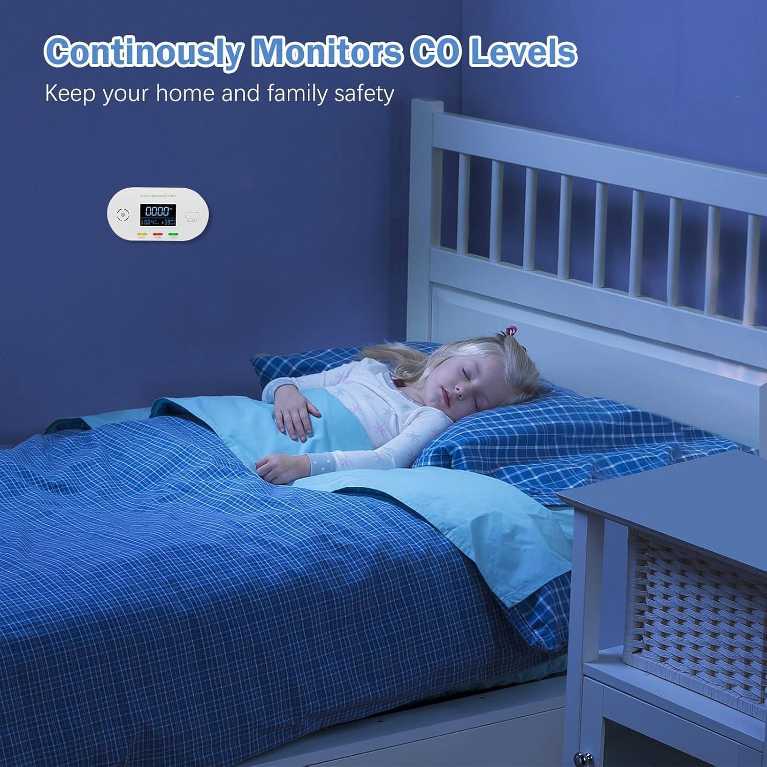 Detector de Monóxido de Carbono BTYEEUYI 3 en 1 Enchufable