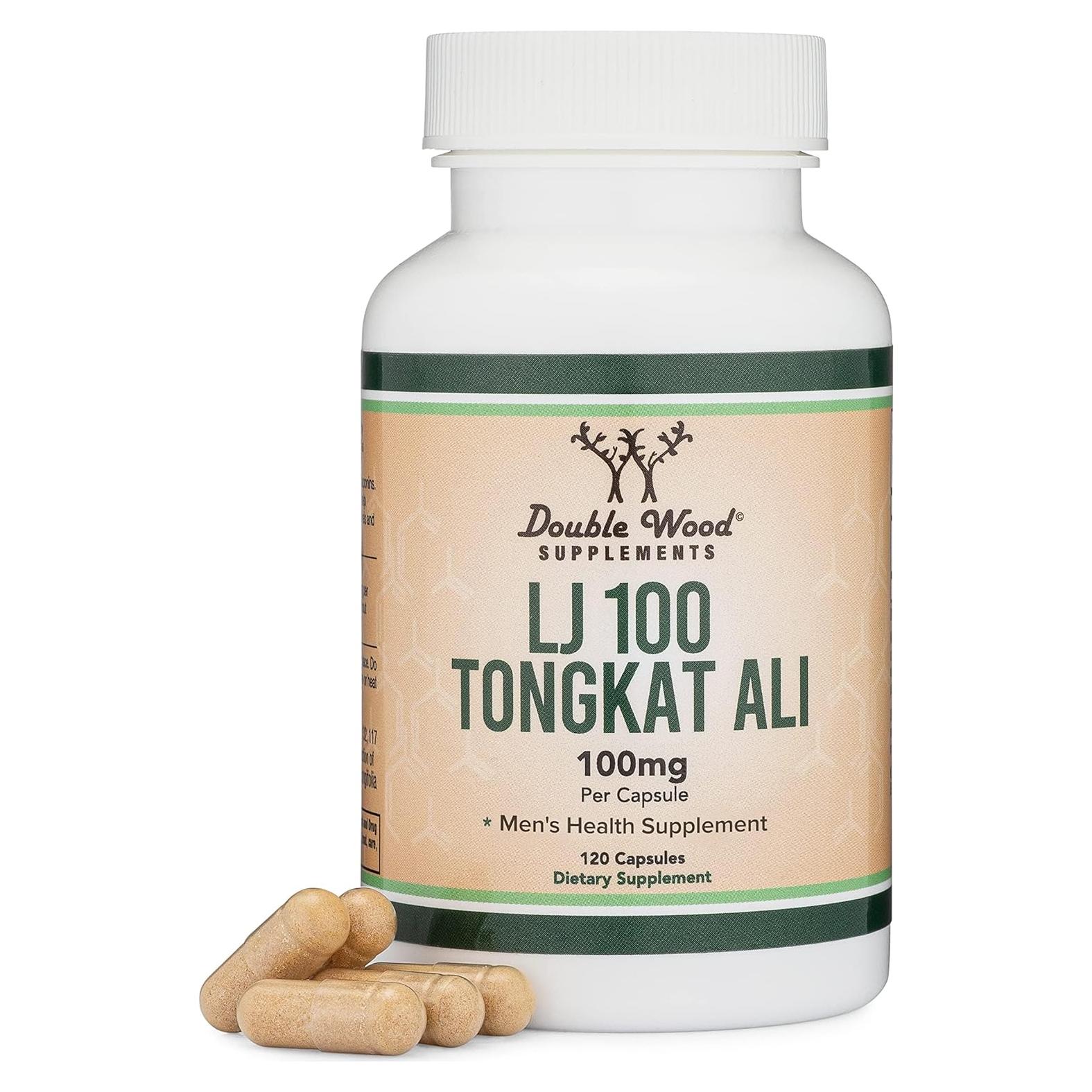 LJ100 Tongkat Ali for Men (120 Capsules) - Only Clinically Proven and Patented Men's Heath Supplement Tongkat Ali Formula (LJ100 Std to 40% Glycosaponins, 22% Eurypeptides) by Double Wood