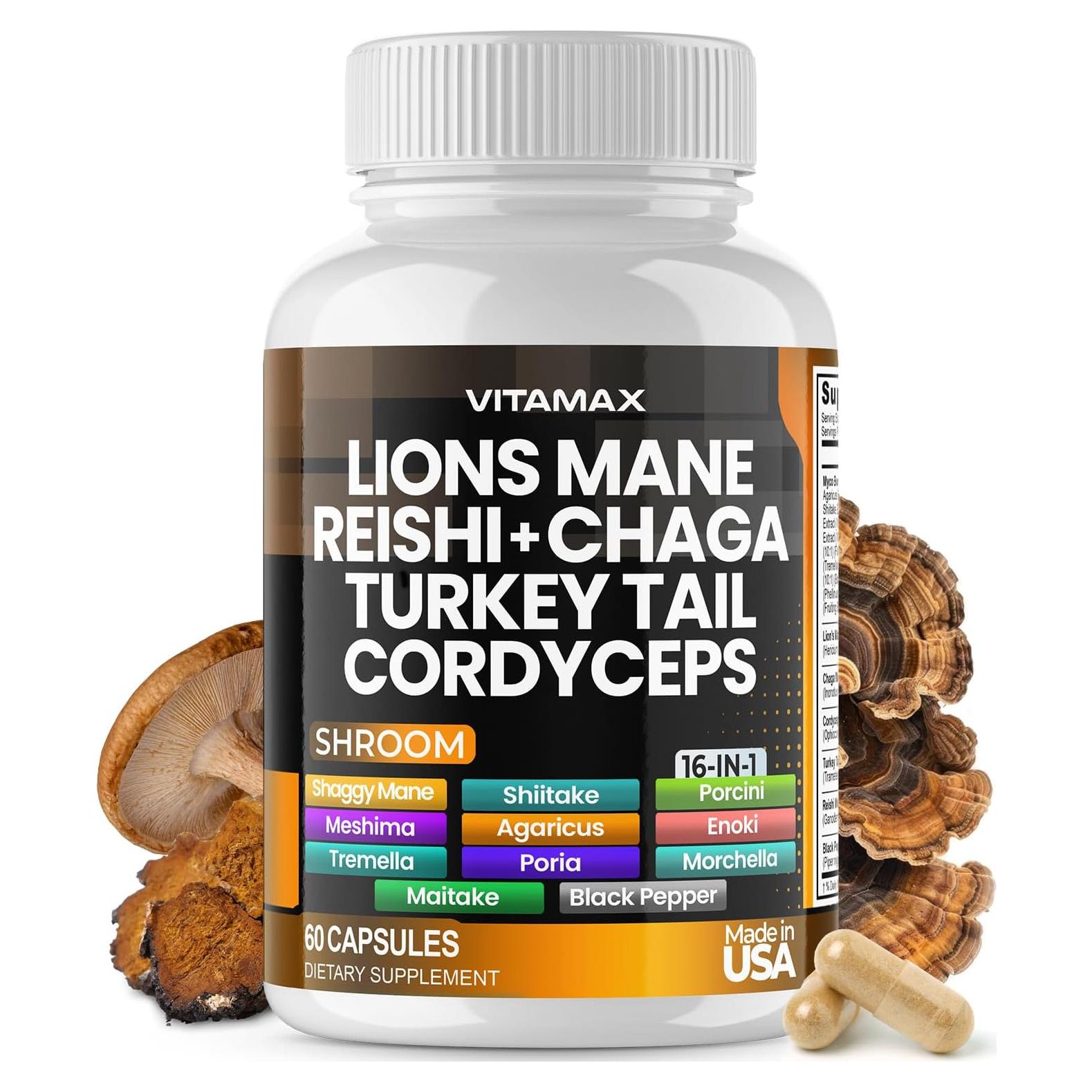 Suplemento de Hongos Vitamax MycoBoost 60 Cápsulas