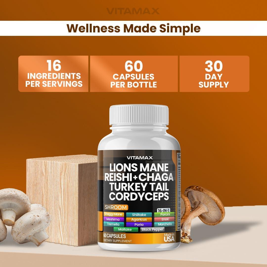 Suplemento de Hongos Vitamax MycoBoost 60 Cápsulas