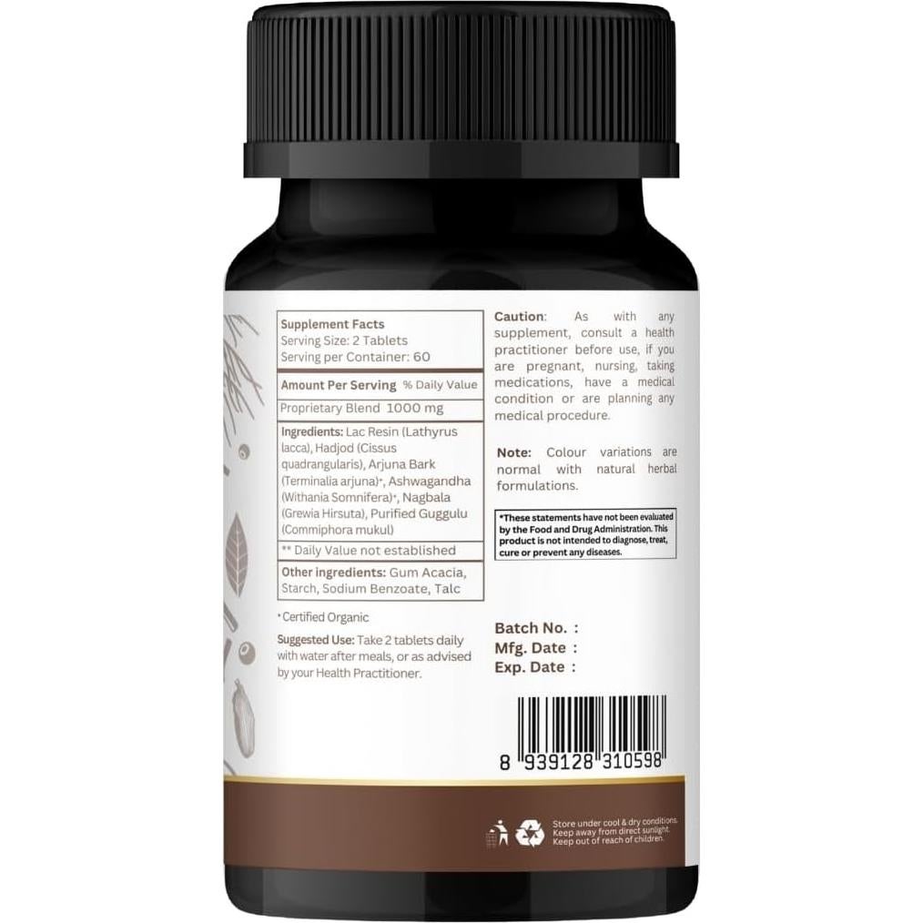 Tabletas Lakshadi Guggulu Organic Spree - 120 Unidades - Ayurvédicas